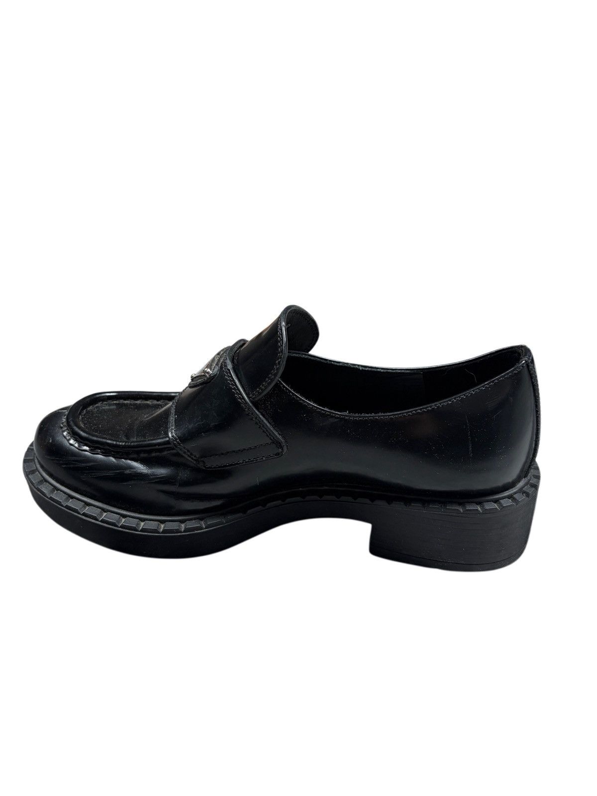 Prada Prada Loafers Black Leather Triangle Logo Size 38 Size US 8 / IT 38 - 5 Thumbnail