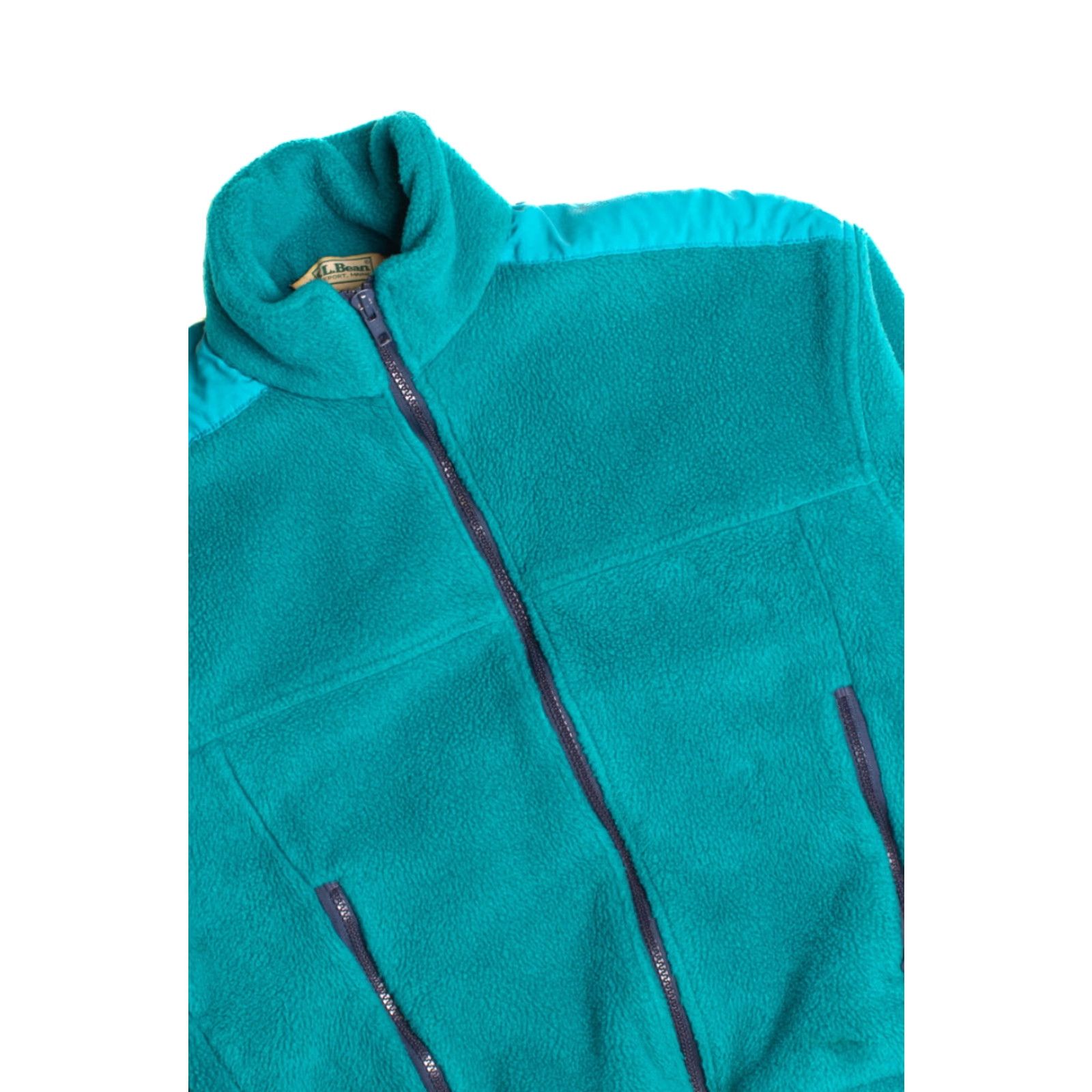Vintage L.L. Bean Teal Fleece Jacket Medium Women's Lightweight Full Zip Bleed Stains on Front/Sleeves"} Size M / US 6-8 / IT 42-44 - 2 Thumbnail