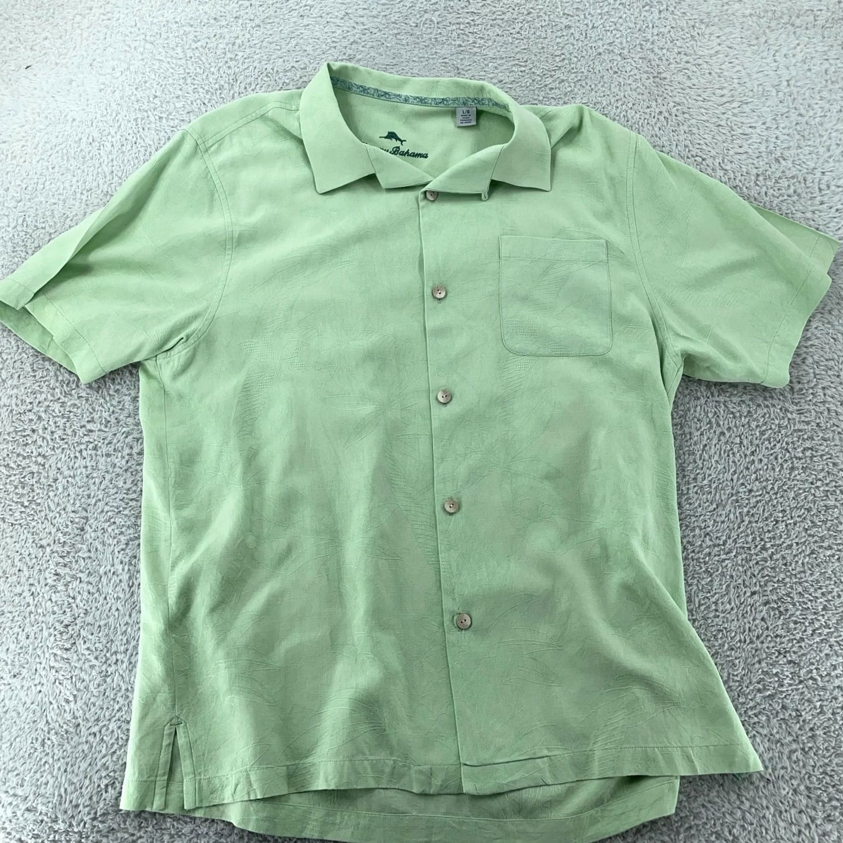 Tommy Bahama Tommy Bahama Button-Up Shirt Men L Green Short Sleeve Collared Size US L / EU 52-54 / 3 - 2 Thumbnail