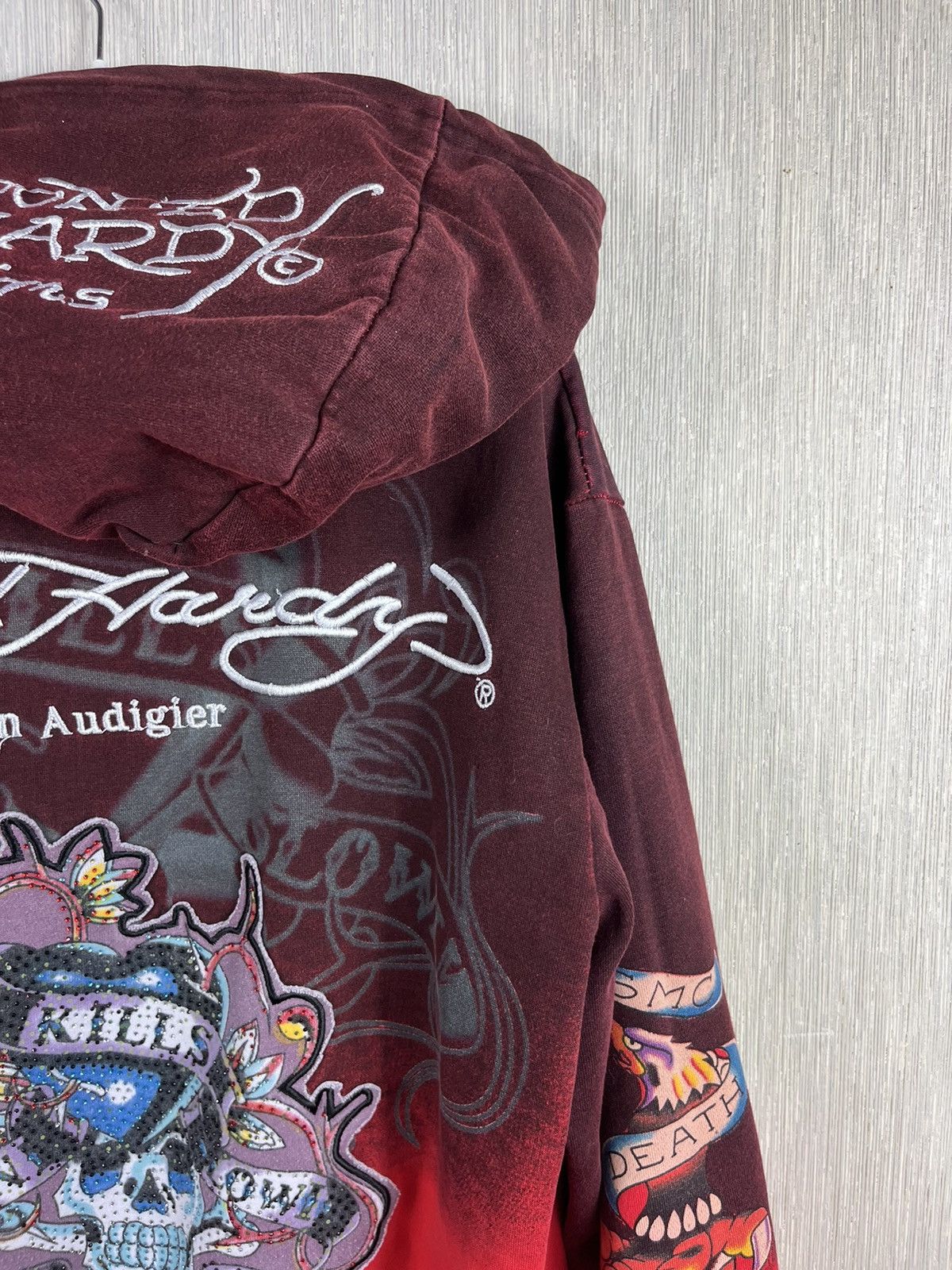 Christian Audigier × Ed Hardy × Vintage Vintage Ed Hardy Christian Audigier y2k zip hoodie ombre Size US L / EU 52-54 / 3 - 17 Thumbnail