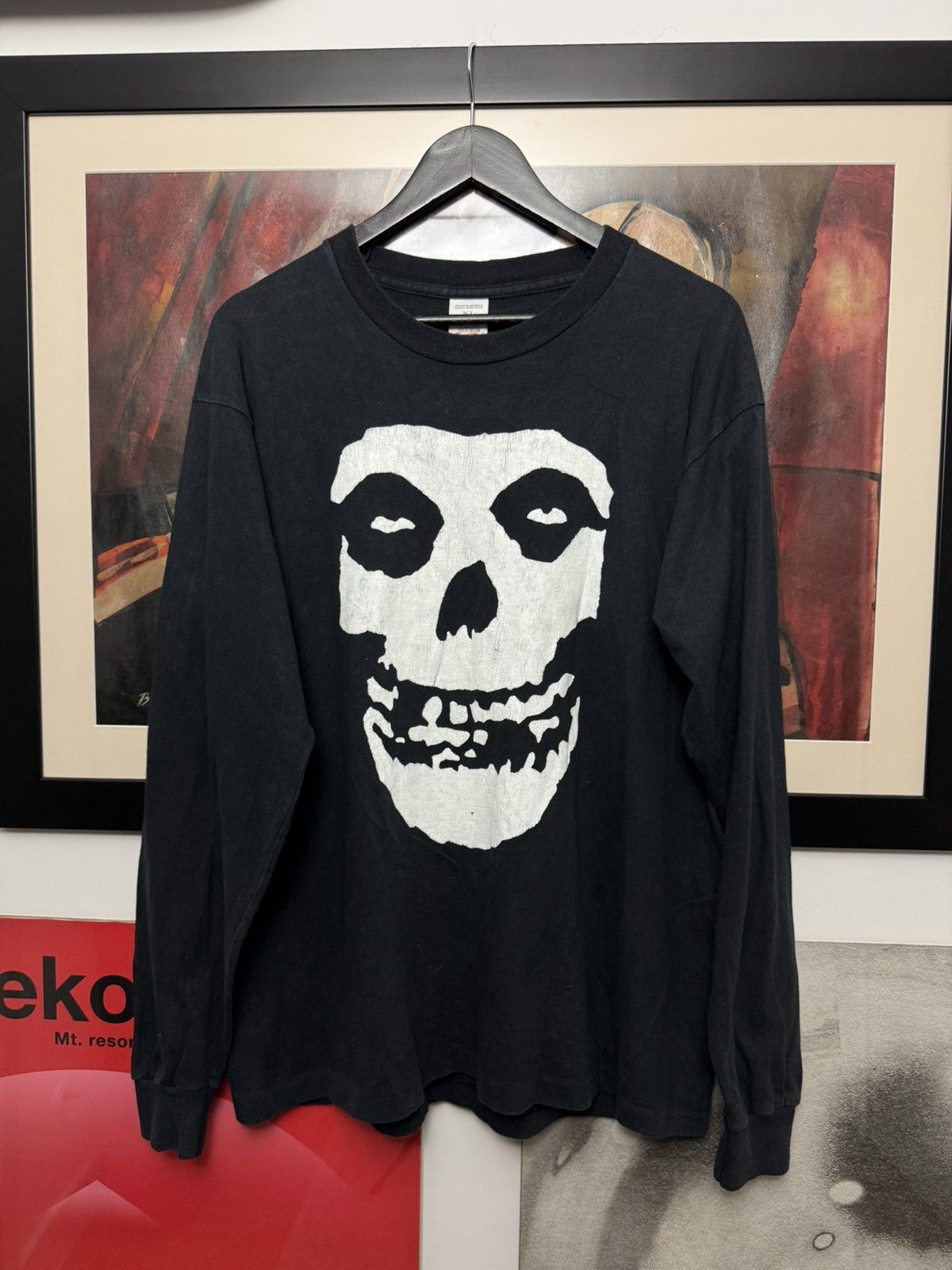 Band Tees Vintage 90s Misfits Skull Logo Band Punk Rock Longsleeve Size US XL / EU 56 / 4 - 1 Thumbnail