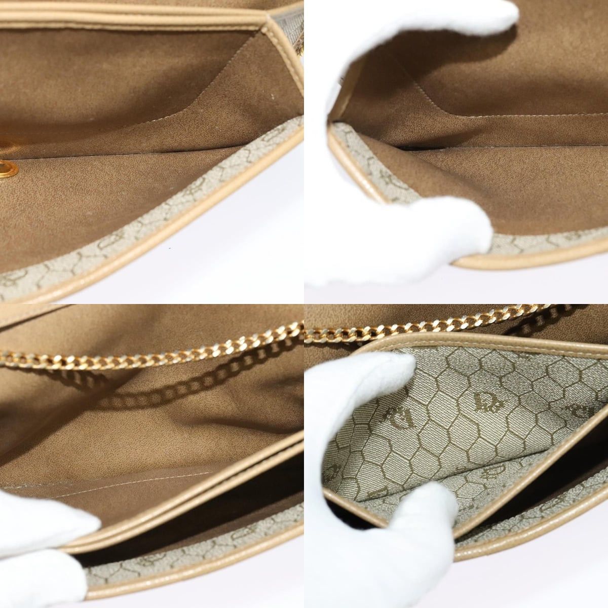 Dior DIOR Chain Shoulder Bag Leather Beige Gold Size ONE SIZE - 12 Thumbnail