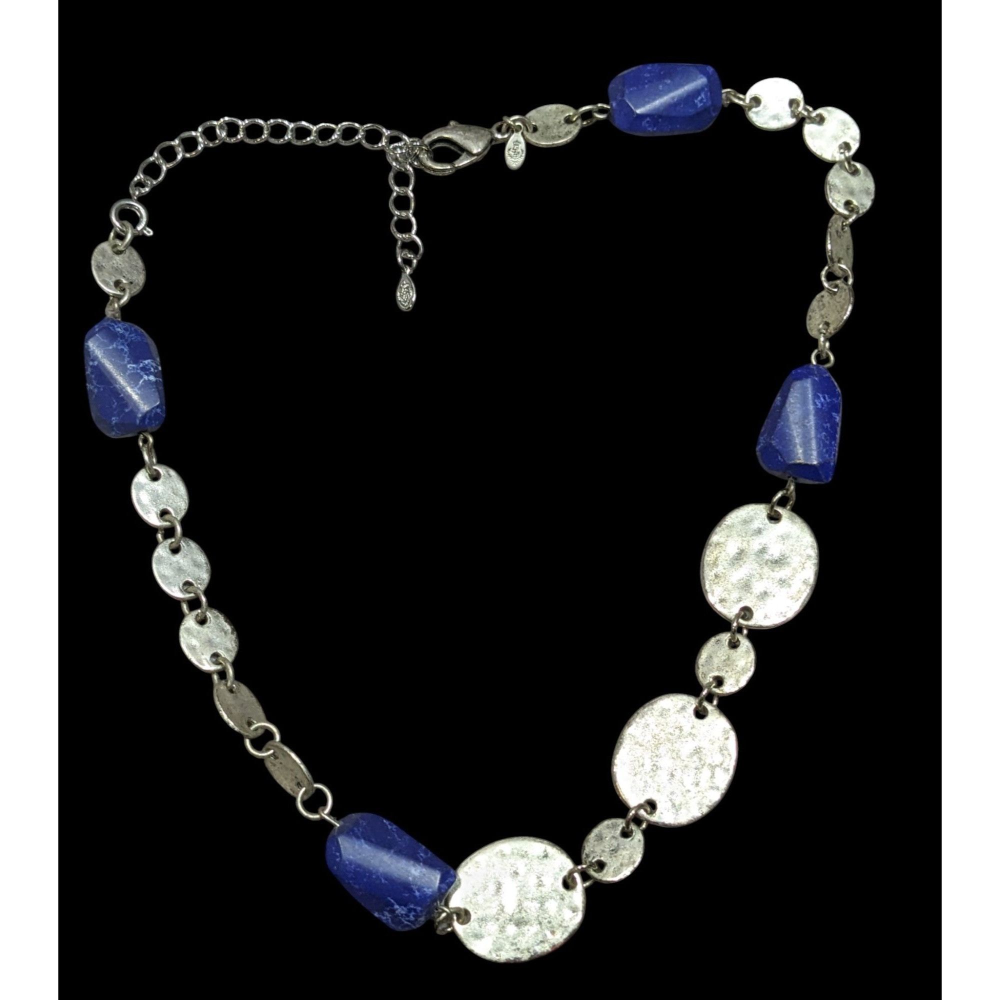 Other Premier Designs Brutalist Blue And Silver Tone Beaded Neckla Size ONE SIZE - 1 Thumbnail