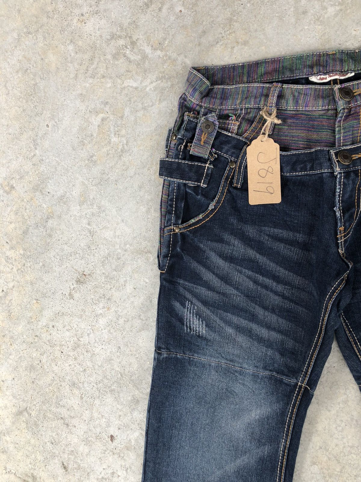 Japanese Brand Japanese Gumu Double Waist Distressed Jeans Size US 33 - 6 Thumbnail