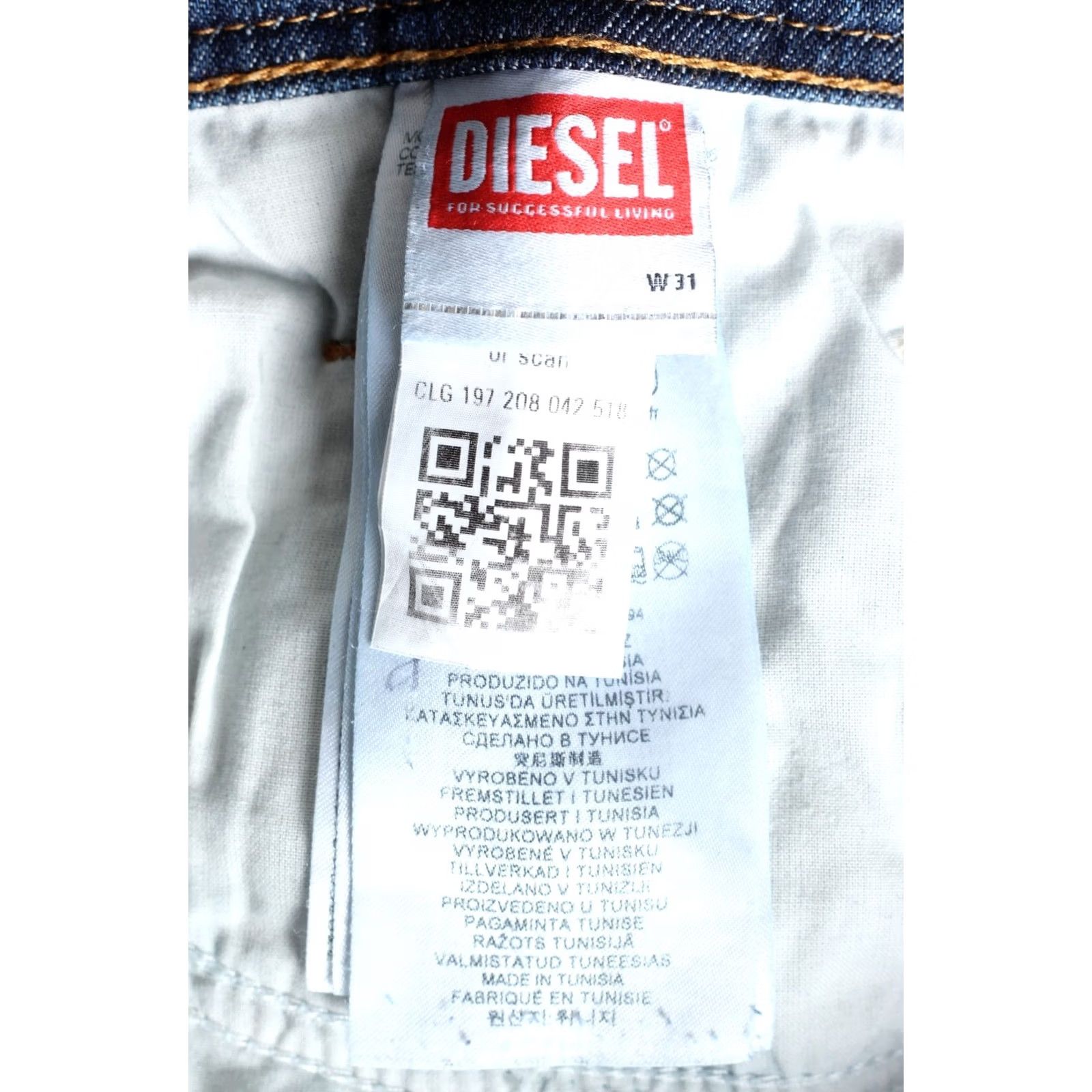 Diesel DIESEL Jeans Men 31x32 D-FINITIVE 09J47 Tapered Stretch 5-Pocket DZ8119 Blue, Medium Wash, Cotton Elastane, Slim Rise Mid, Denim, Regular Size W31 L32 Size US 31 - 7 Thumbnail