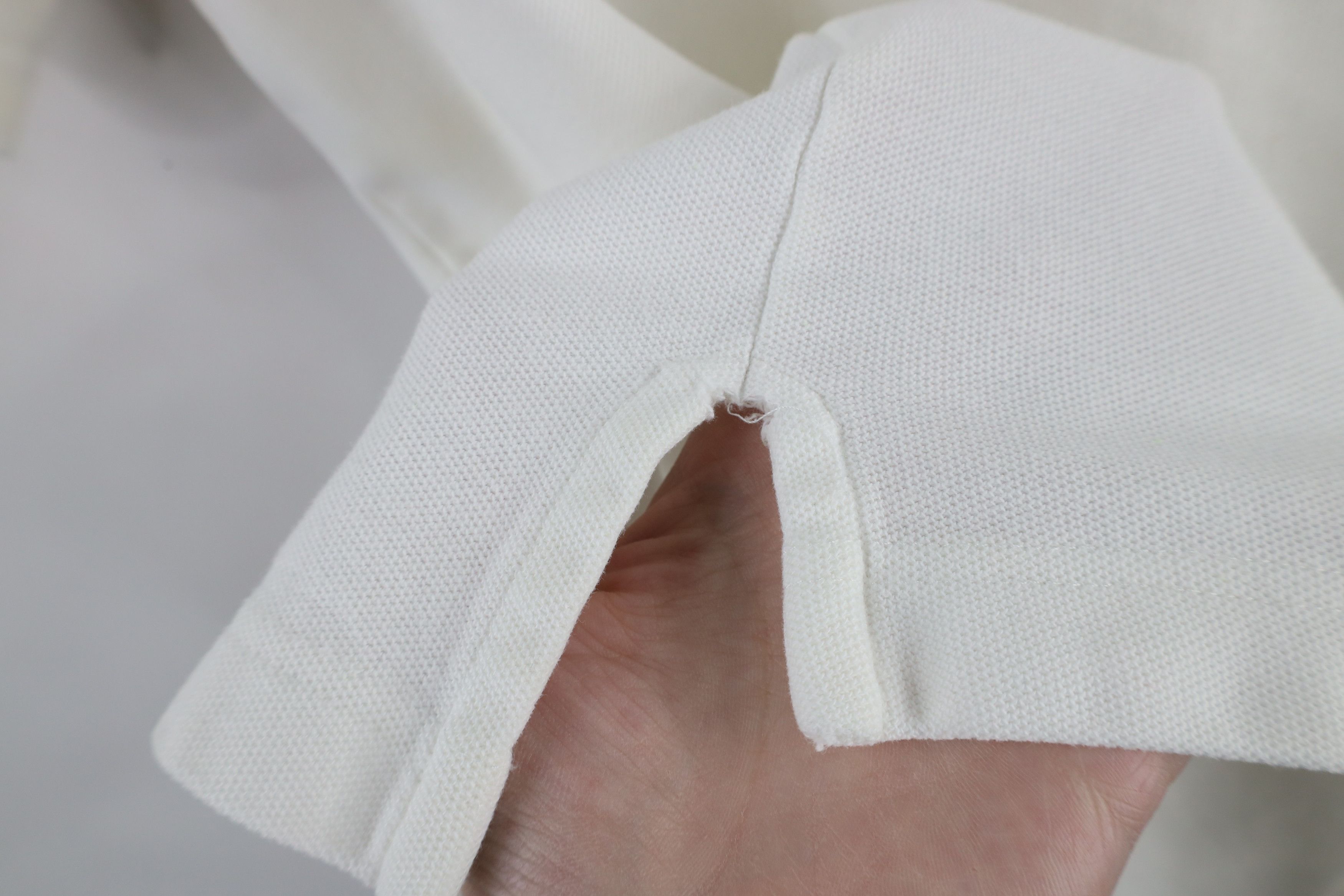 Lands' End × Vintage Vintage 90s Lands End Pique Cotton Golf Polo Shirt White Size US M / EU 48-50 / 2 - 6 Thumbnail