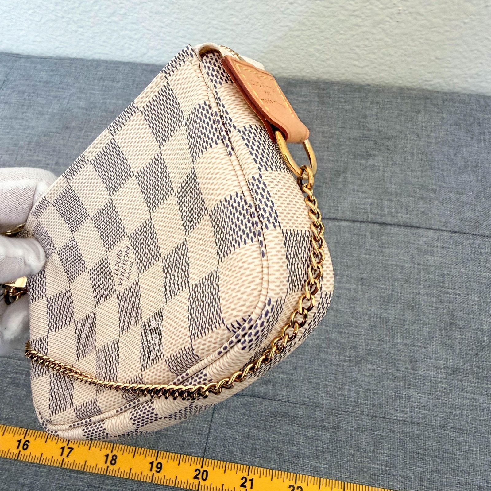 Louis Vuitton LV Mini Pochette Damier Azur Chain Bag Size ONE SIZE - 6 Thumbnail