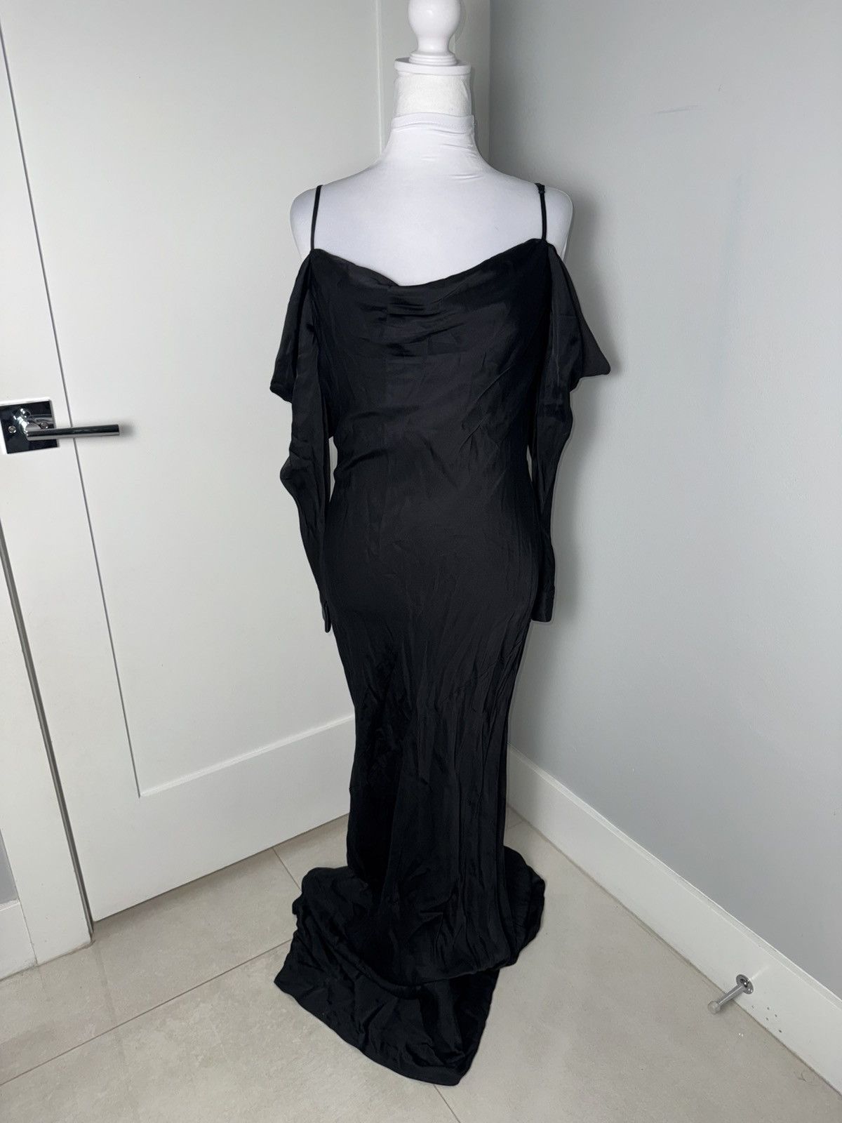 L'AGENCE L’agence Black Long Sleeve Silk Juniper Dress/Size 2 Size XS / US 0-2 / IT 36-38 - 3 Thumbnail