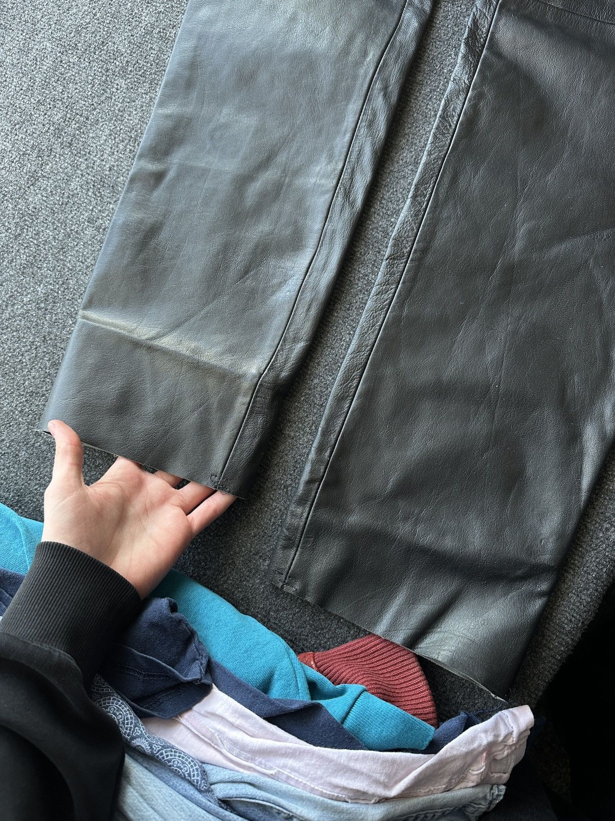 Leather 🚨GRAIL LEATHER PANTS RACING VNTG Cowboy Biker Leather Pants Size US 30 / EU 46 - 5 Thumbnail