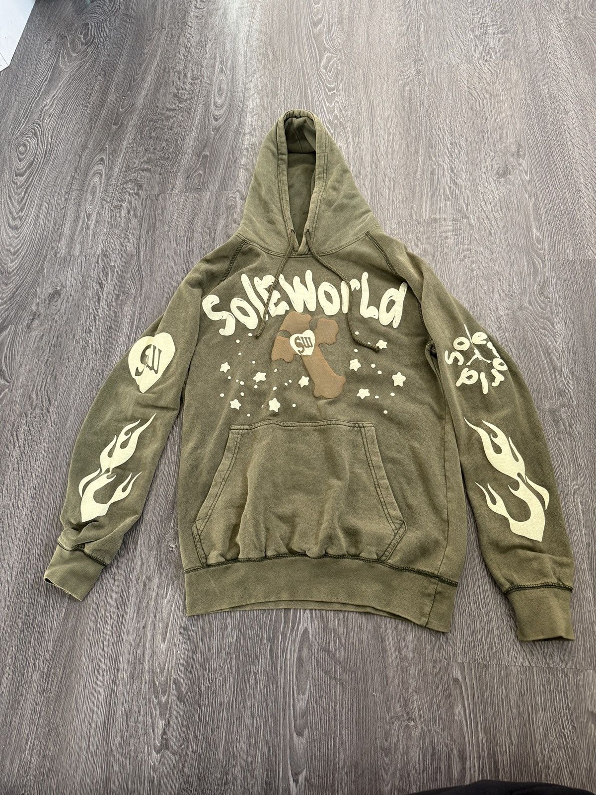 Other Sole World Hoodie Green/White Size US S / EU 44-46 / 1 - 1 Thumbnail