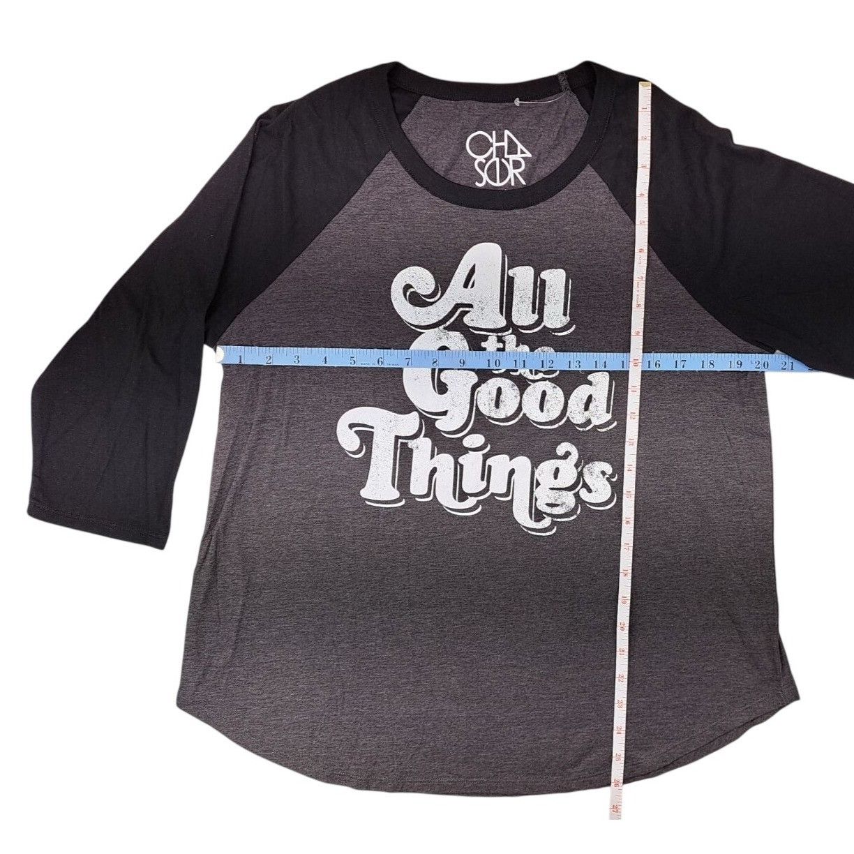 Other Chaser Baseball Raglan Shirt Black Grey All The Good Things Size XL / US 12-14 / IT 48-50 - 6 Thumbnail