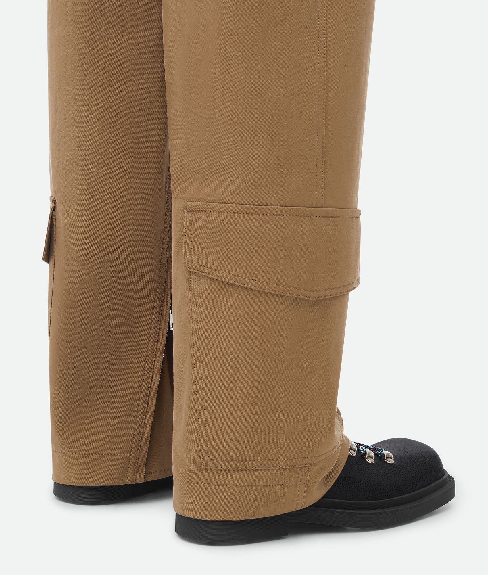 Bottega Veneta o1loc1c1025 772350 Cotton Gabardine Cargo Trousers Dark Sand Size US 30 / EU 46 - 4 Thumbnail