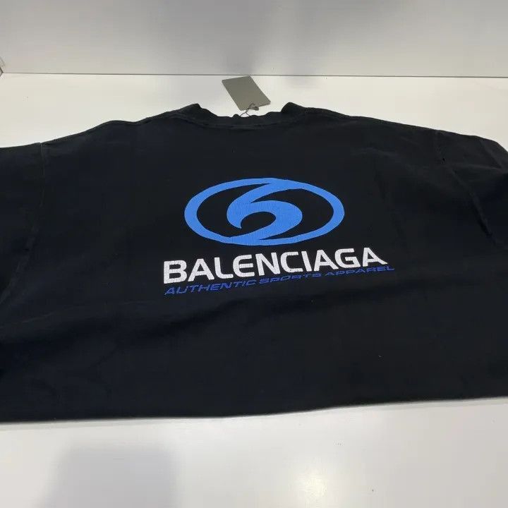 Balenciaga Balenciaga Balenciaga Black Logo Print Short Sleeve TShirt Size US XL / EU 56 / 4 - 9 Thumbnail