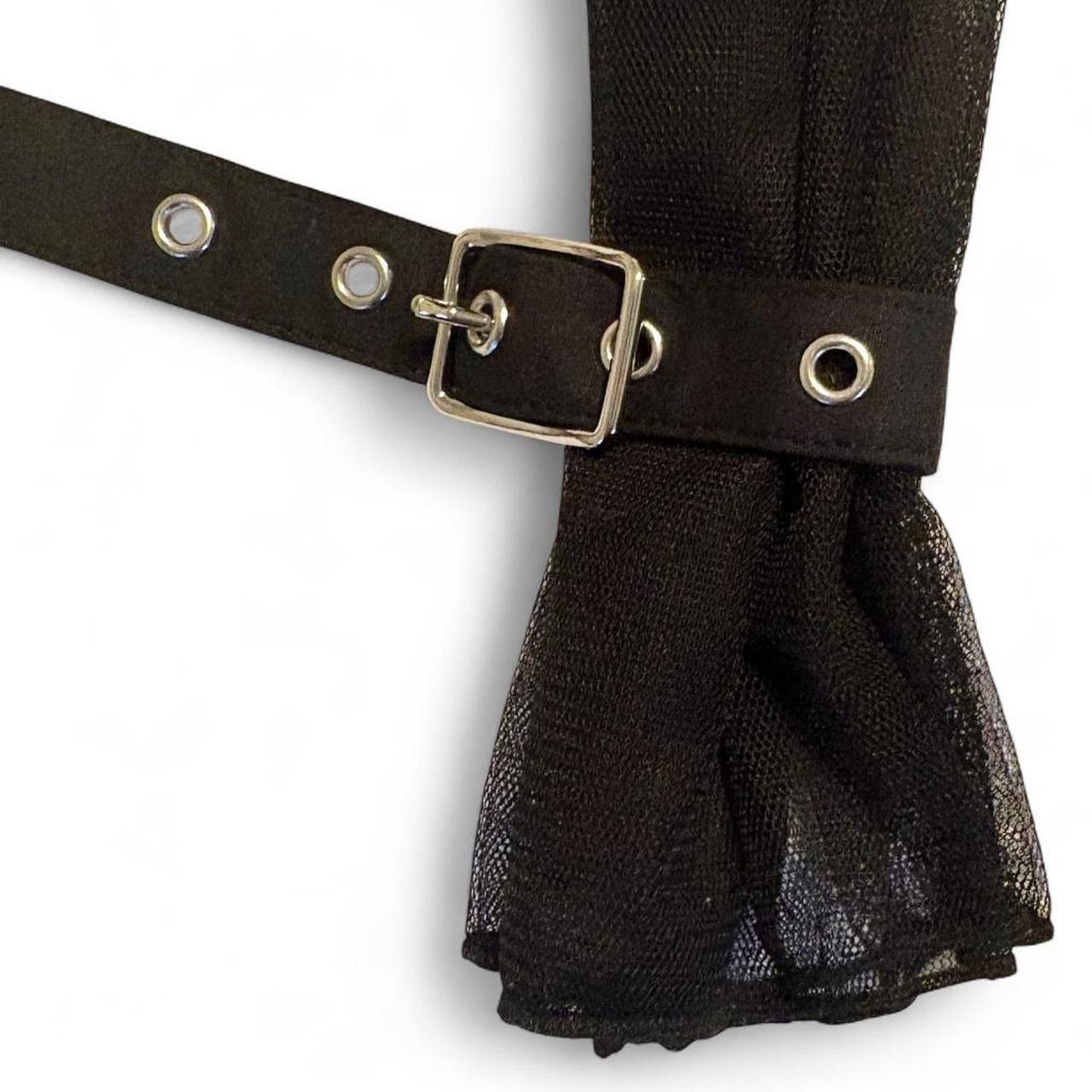 Current Mood Current Mood black crop top w/ sheer long sleeves & straps Size XXS / US 00 / IT 34 - 5 Thumbnail