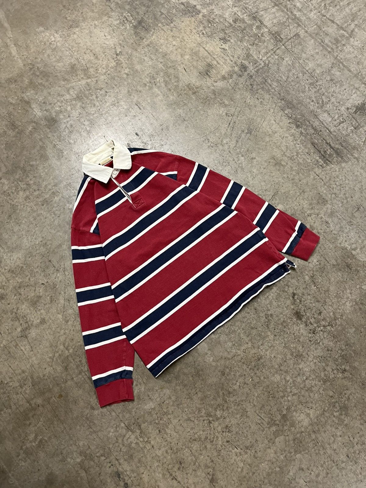 Polo Ralph Lauren × Vintage Rugby vintage stripped longsleeve preppy streetwear hype Size US L / EU 52-54 / 3 - 4 Thumbnail
