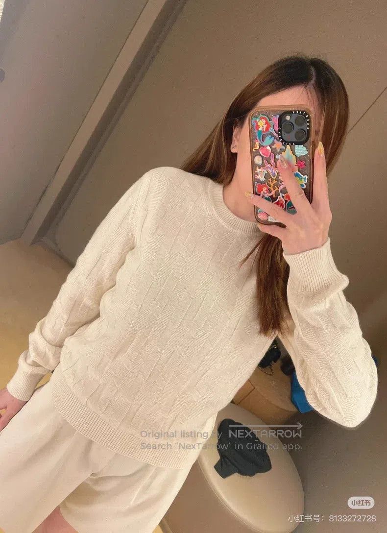 Hermes Hermes White H Pattern Knit Sweater with Twisted Texture Size XS / US 0-2 / IT 36-38 - 8 Thumbnail