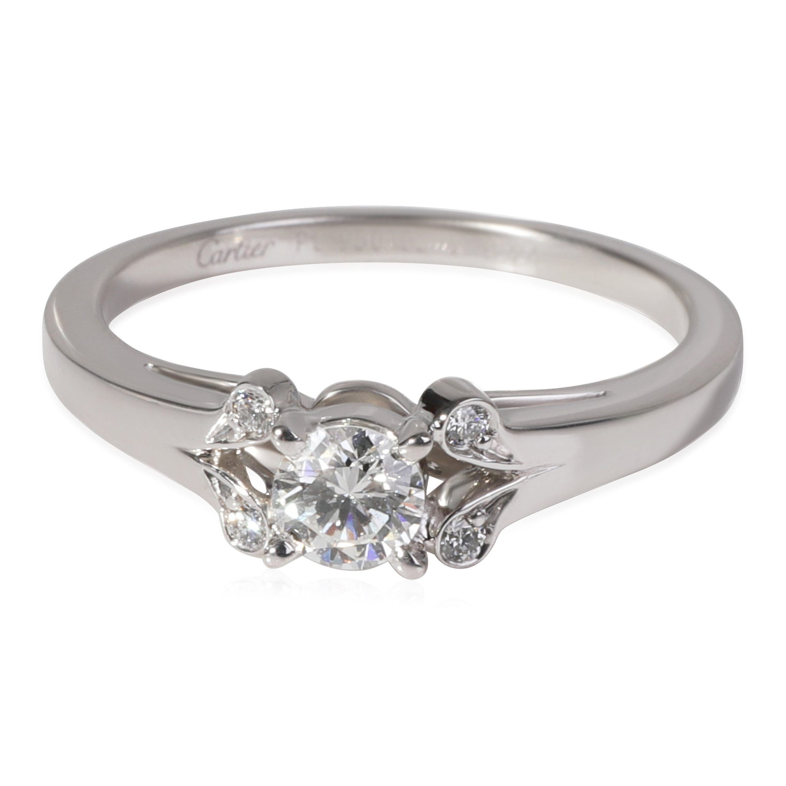 image of Cartier Ballerine Diamond Engagement Ring In Platinum F Vvs1 0.27 Ct in Silver, Women's