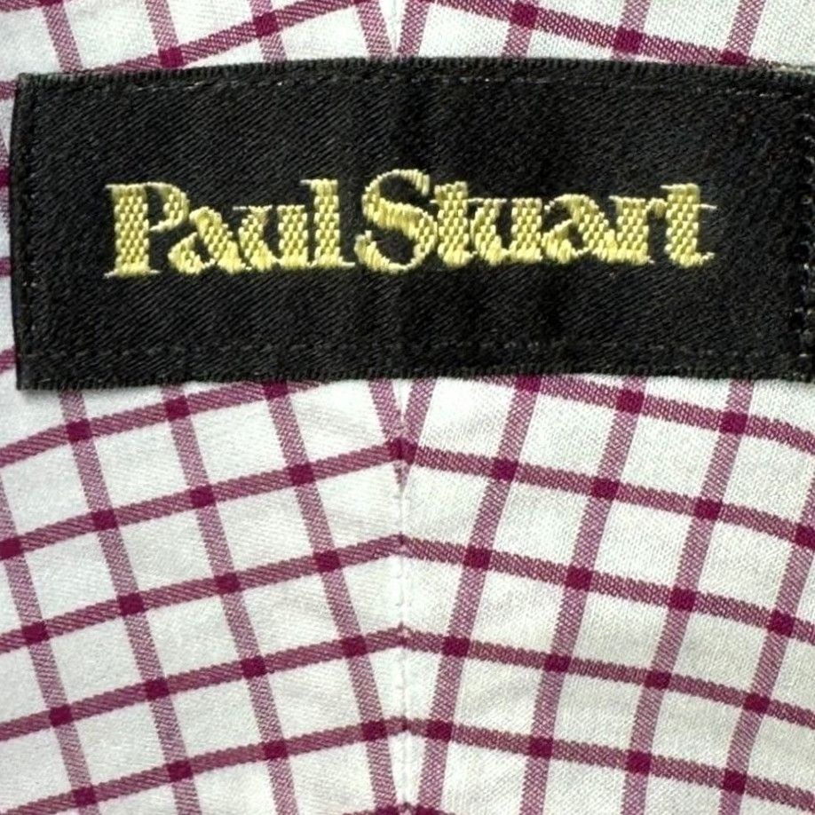 Paul Stuart VINTAGE Paul Stuart Mens Shirt Dress Pink Gingham Check Pocket 17.5X35 EUC Size 48R - 5 Thumbnail