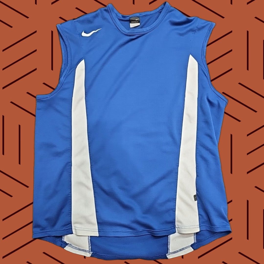 Nike VINTAGE Nike Tennis Center Court Swoosh Shirt Men 2XL Sleeveless Blue White Nike Dri-FIT Sphere Dry 90s Logo Sports Shirt Size US XXL / EU 58 / 5 - 1 Thumbnail