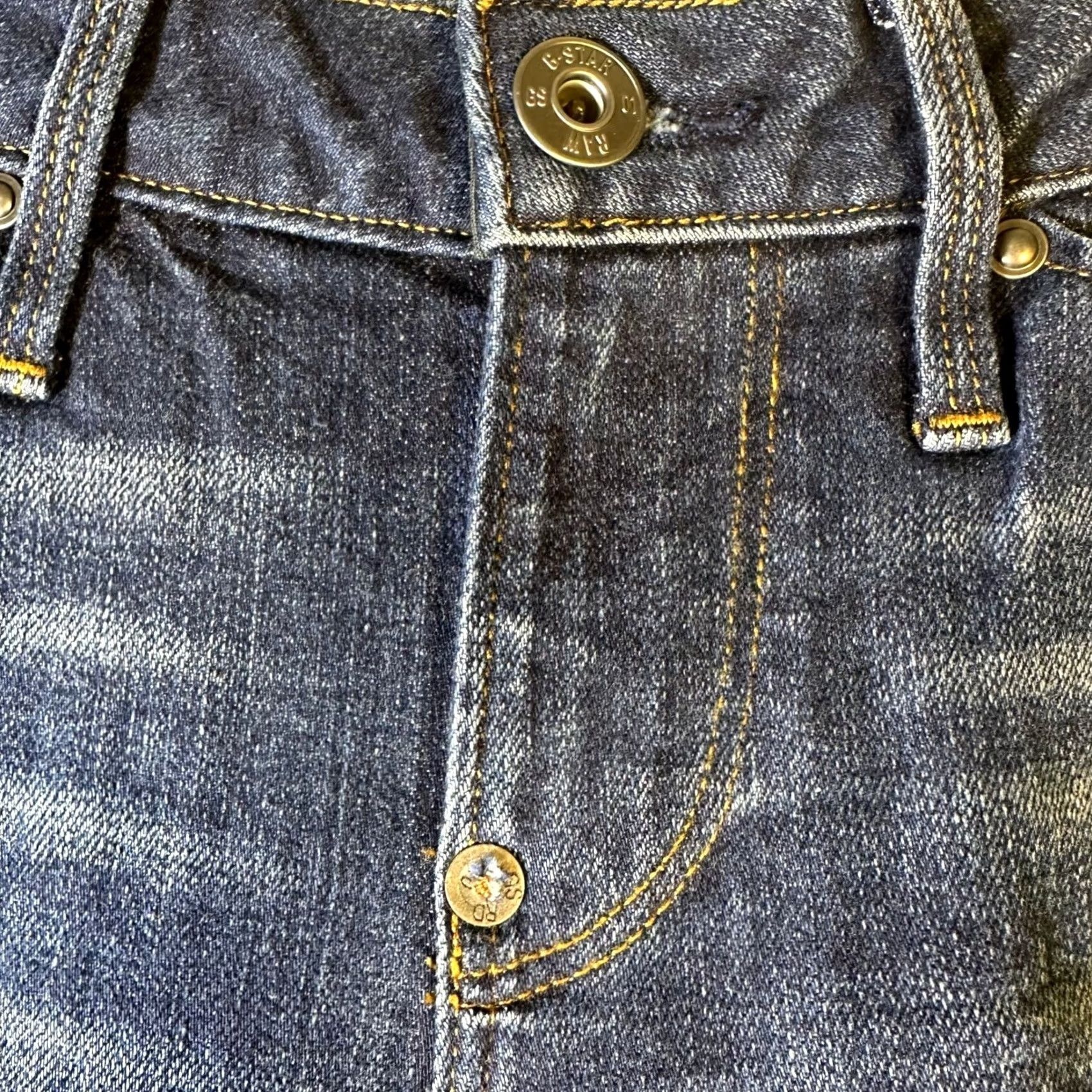 Vintage G-Star Raw 5620 Heritage Jeans Dark Wash Paint Splatter Womens Jeans Slim Motorcycle Grunge 27 Womens Size 27" / US 4 / IT 40 - 3 Thumbnail