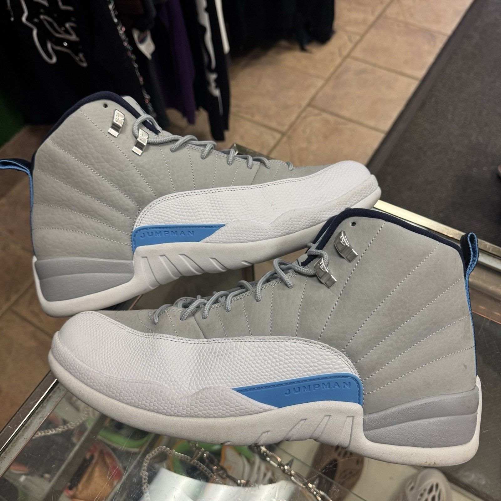 Jordan Brand Size 13 - Nike Air Jordan 12 Retro Grey University Blue Size US 13 / EU 46 - 2 Thumbnail