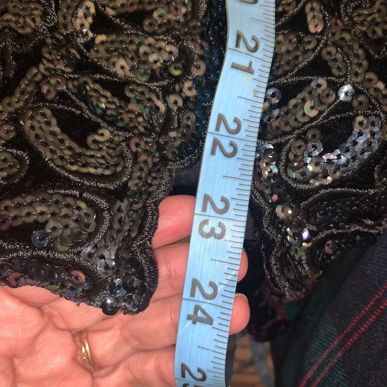 Vintage VINTAGE VELVET SEQUIN TRIM FITTED JACKET OR TOP EDWARDIAN Size S / US 4 / IT 40 - 7 Thumbnail