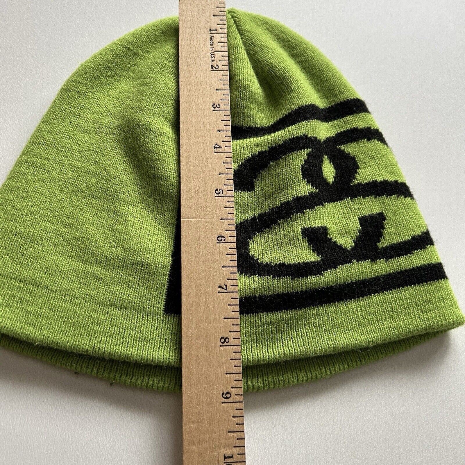 Stussy Stussy SS Link Logo Graphic Skully Beanie Neon Green Rare Size ONE SIZE - 5 Thumbnail