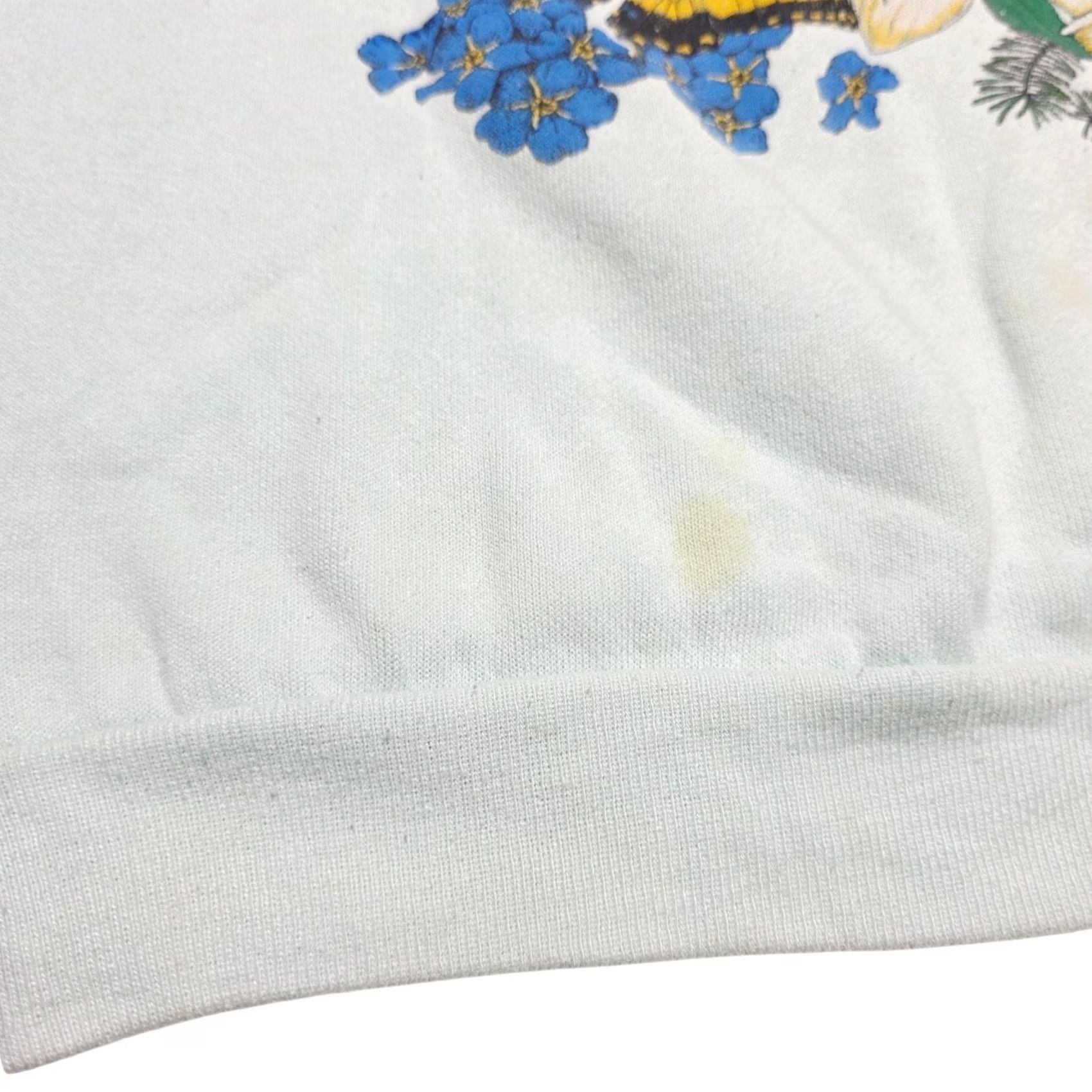 Tultex VINTAGE Sweatshirt Medium Butterfly Flowers Women's 80's Distressed Stained Size Size M / US 6-8 / IT 42-44 - 6 Thumbnail