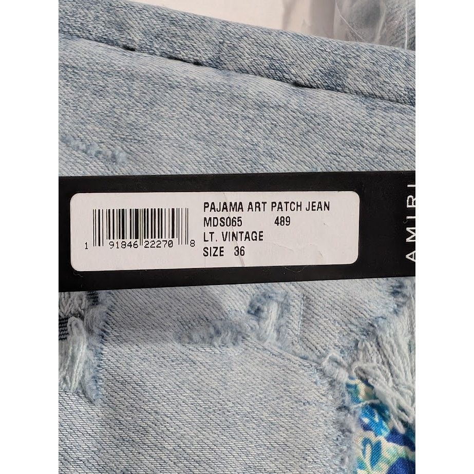 Amiri o1rshd1 Q:3 / Pajama Art Patch Jeans in Light Blue Size US 36 / EU 52 - 20 Thumbnail