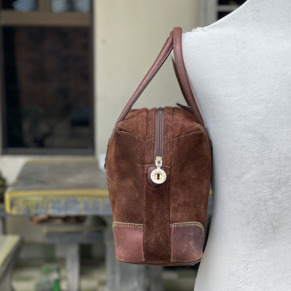 Leather × Vintage Vintage Assemble Dark Brown Suede Leather Bag Size ONE SIZE - 5 Thumbnail