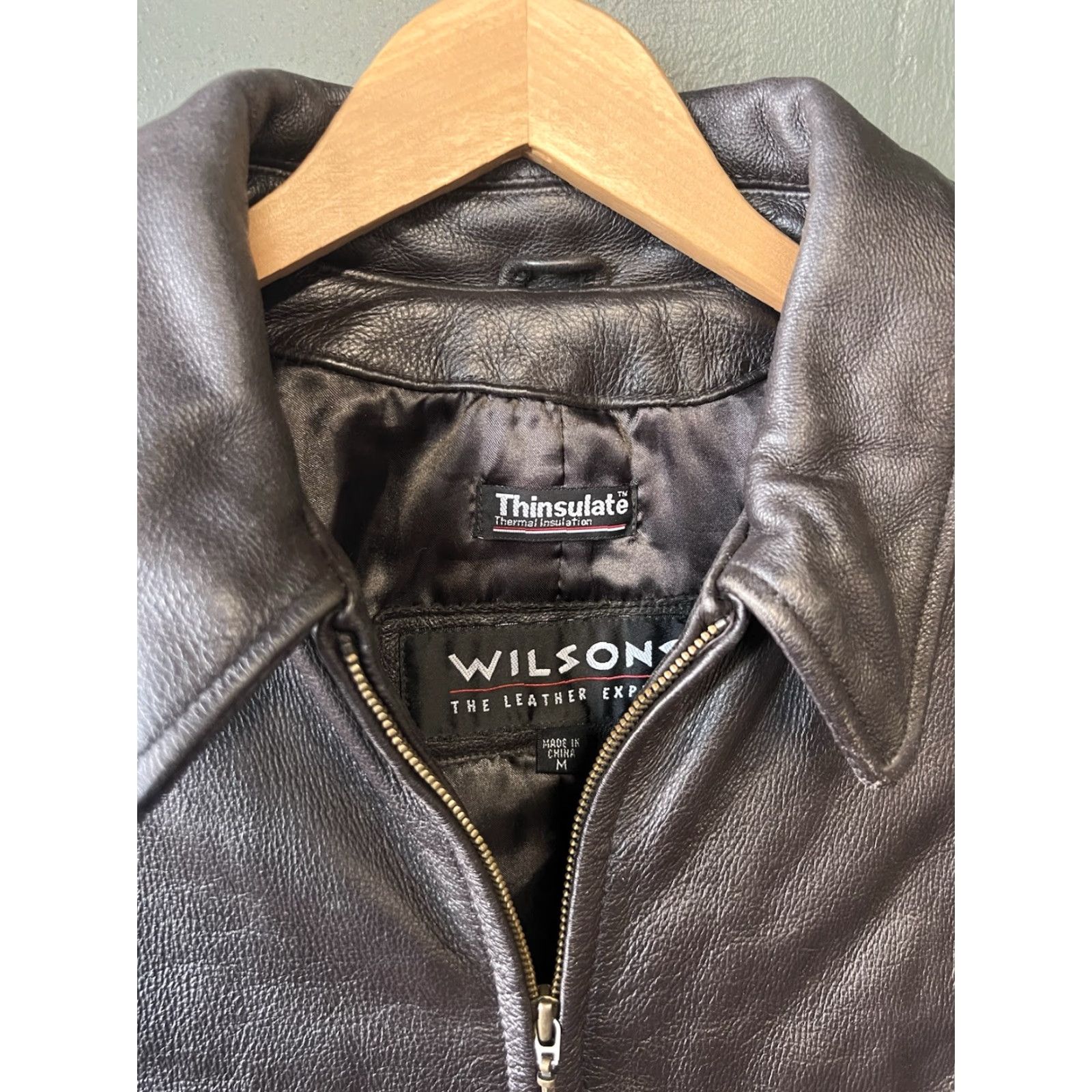 Vintage VINTAGE Wilsons Leather Womens Jacket Brown Zip Up 3M Thinsulate Ultra Liner Short 90s Animals Womens Size M / US 6-8 / IT 42-44 - 3 Thumbnail