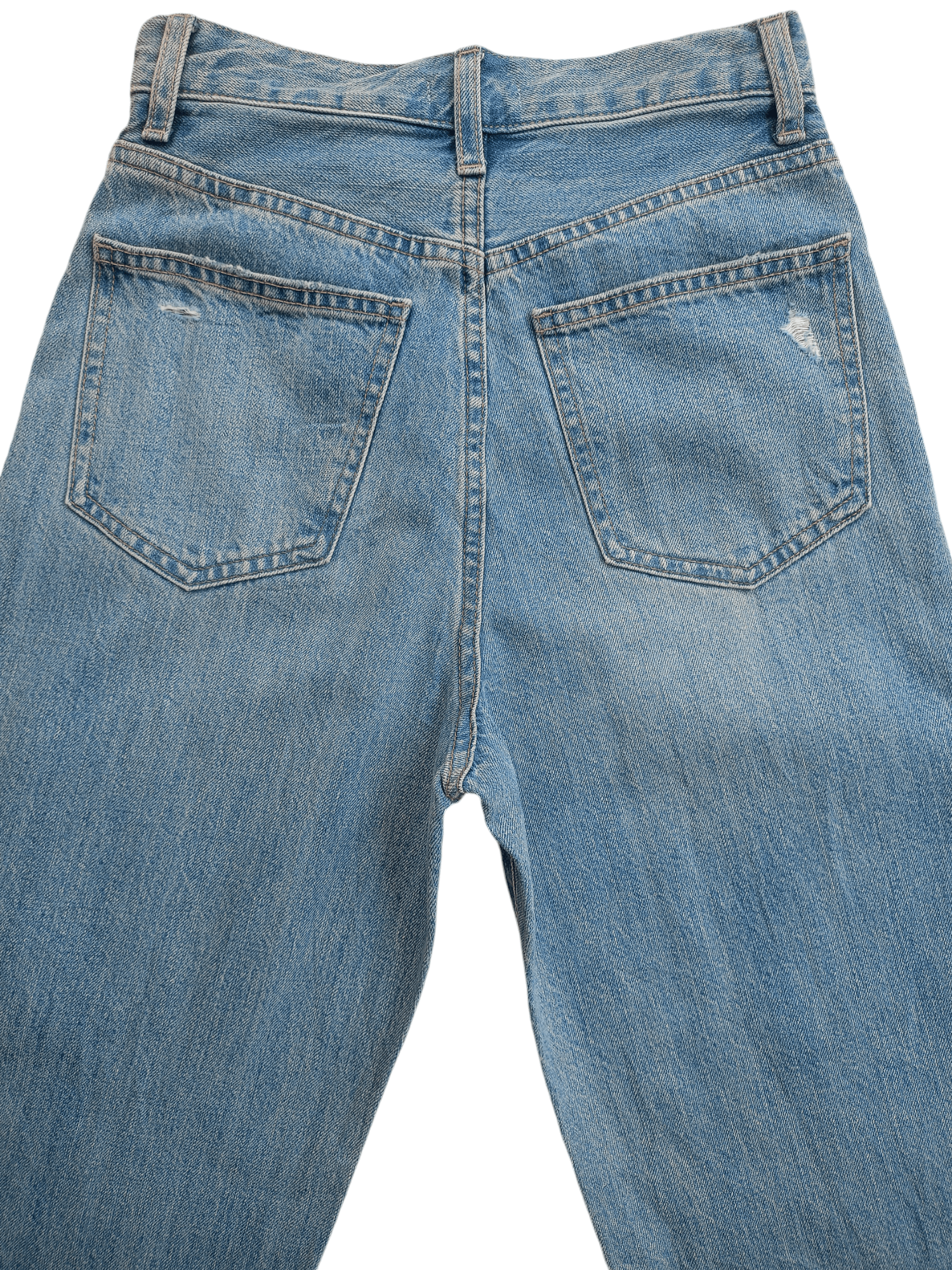 Kaihara Denim × Uniqlo × Vintage UNIQLO Cropped Distressed Relaxed Tapered Streetwear Denim Size 22" - 20 Thumbnail