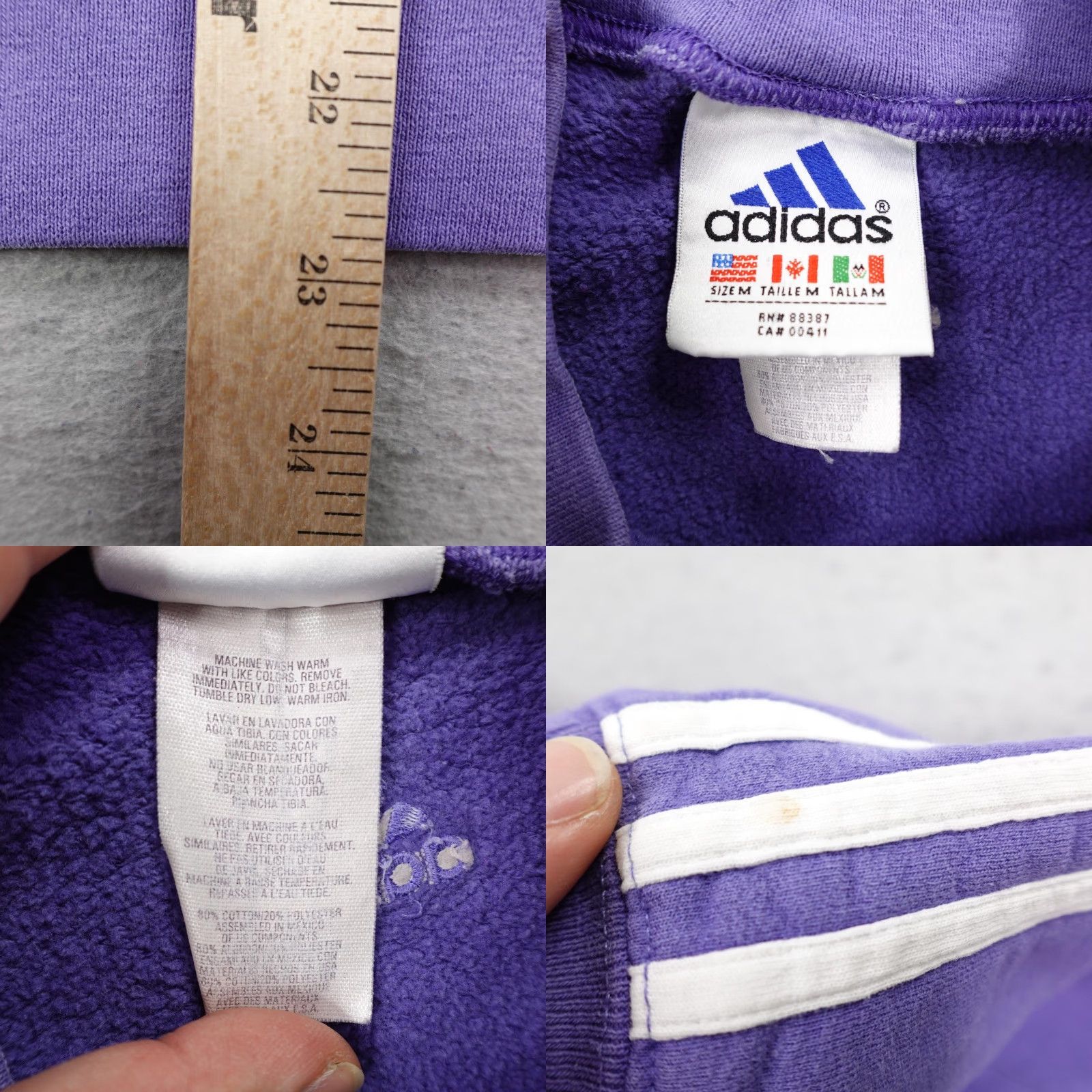 Adidas VINTAGE Adidas Sweatshirt Womens Medium Purple Crewneck Pullover 90s Graphic Print Logo Sweatshirt Size M / US 6-8 / IT 42-44 - 8 Thumbnail