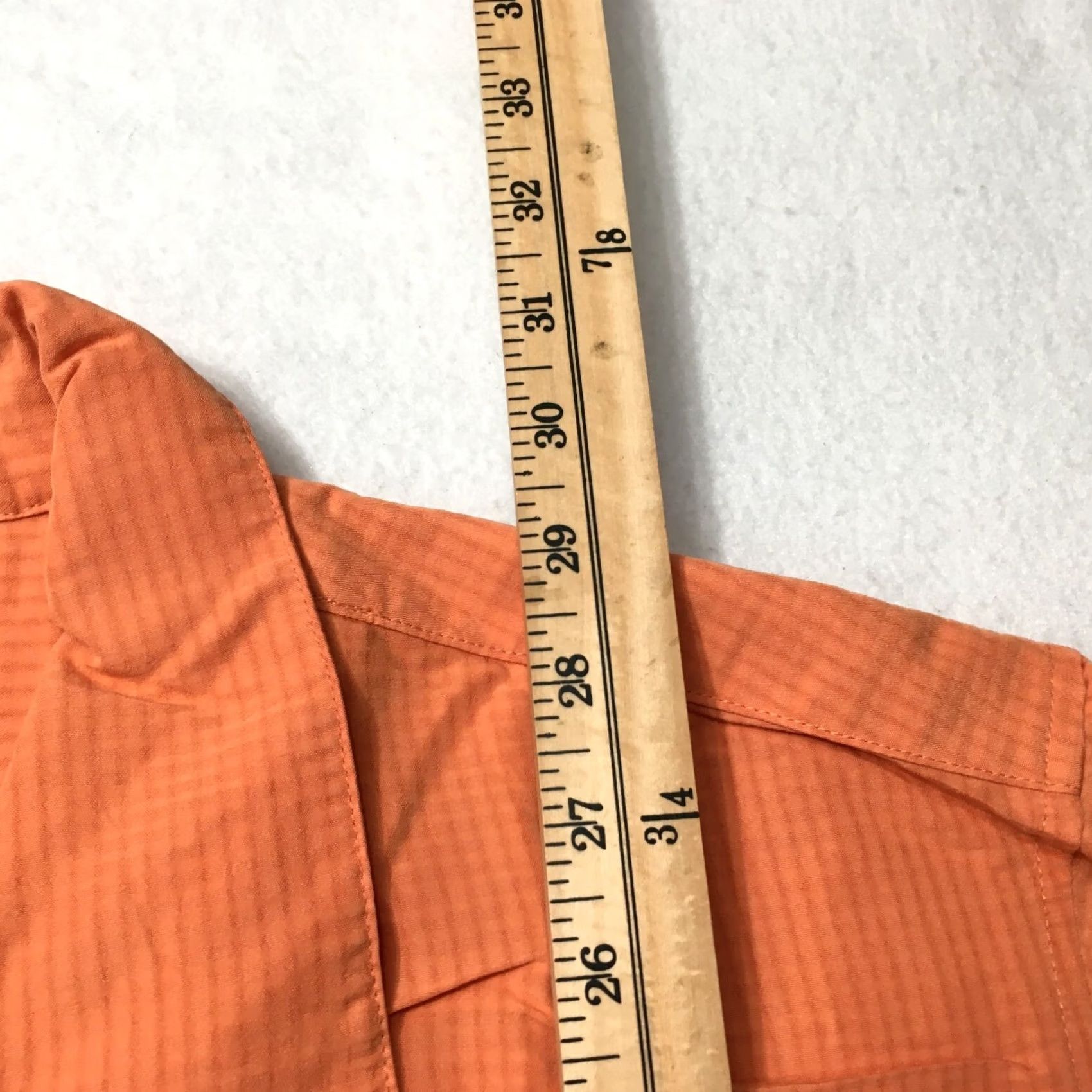 Vintage Harriton Mens Button-Up Shirt Orange Short Sleeve Embroidered Chest Pocket 70% rayon 30% polyester M560 Athletic Regular Size L Size US L / EU 52-54 / 3 - 6 Thumbnail