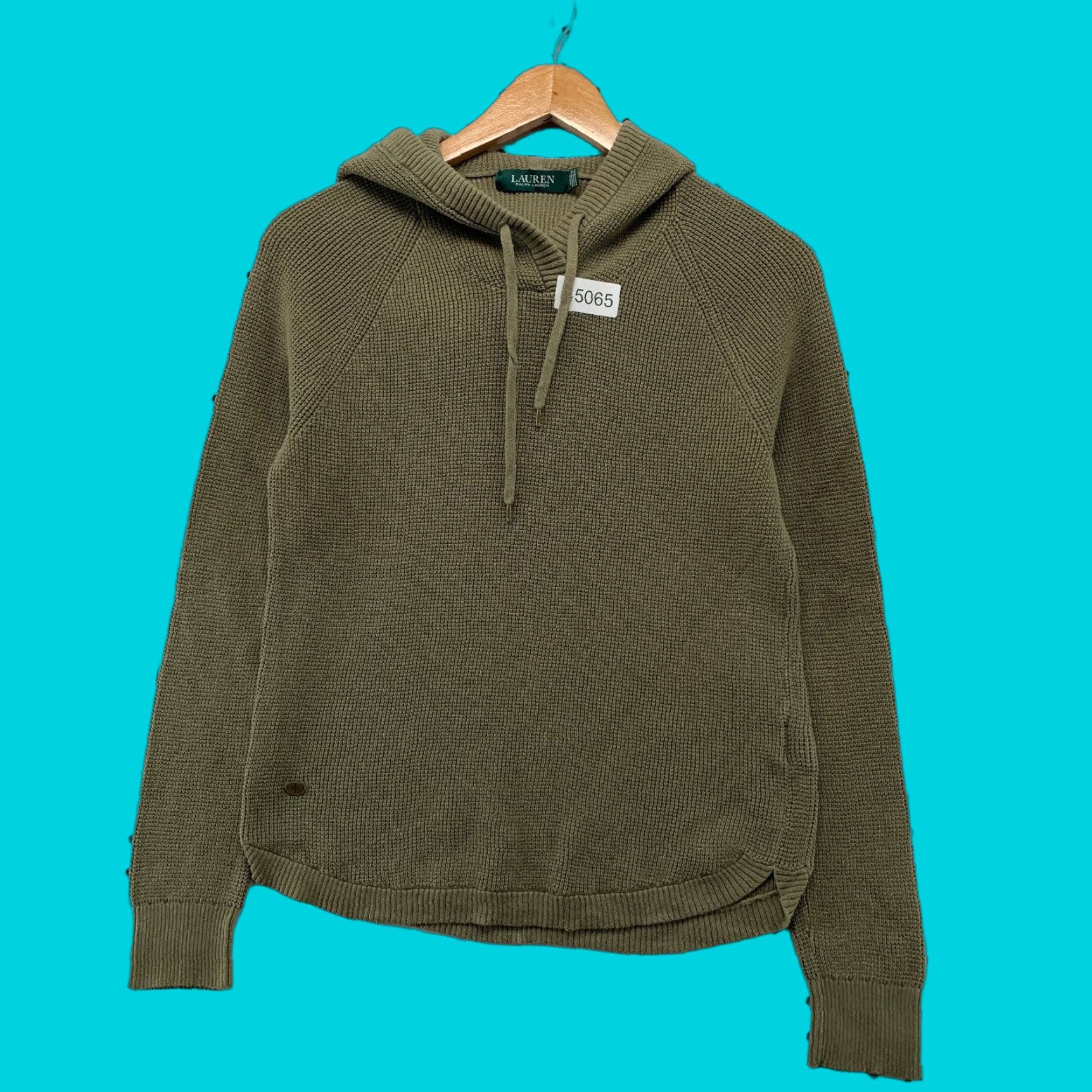 Ralph Lauren Lauren Ralph Lauren Hoodie Women Medium Green Waffle Chunky Knit Size M / US 6-8 / IT 42-44 - 1 Thumbnail