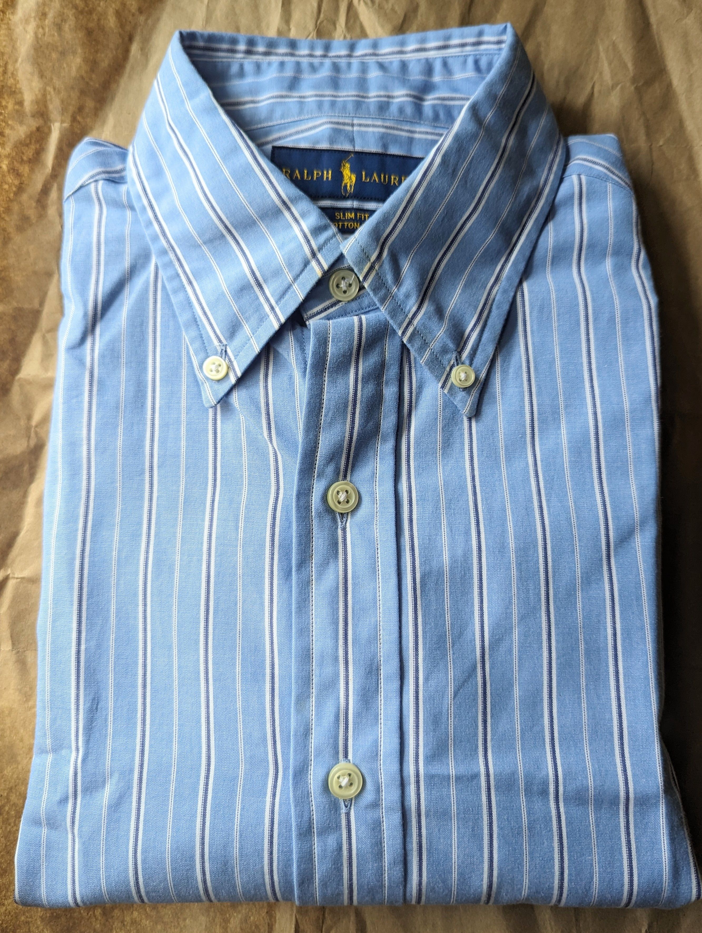 Polo Ralph Lauren × RRL Ralph Lauren × Ralph Lauren BNWT Striped Poplin Button Down Collar Shirt Size US M / EU 48-50 / 2 - 2 Thumbnail