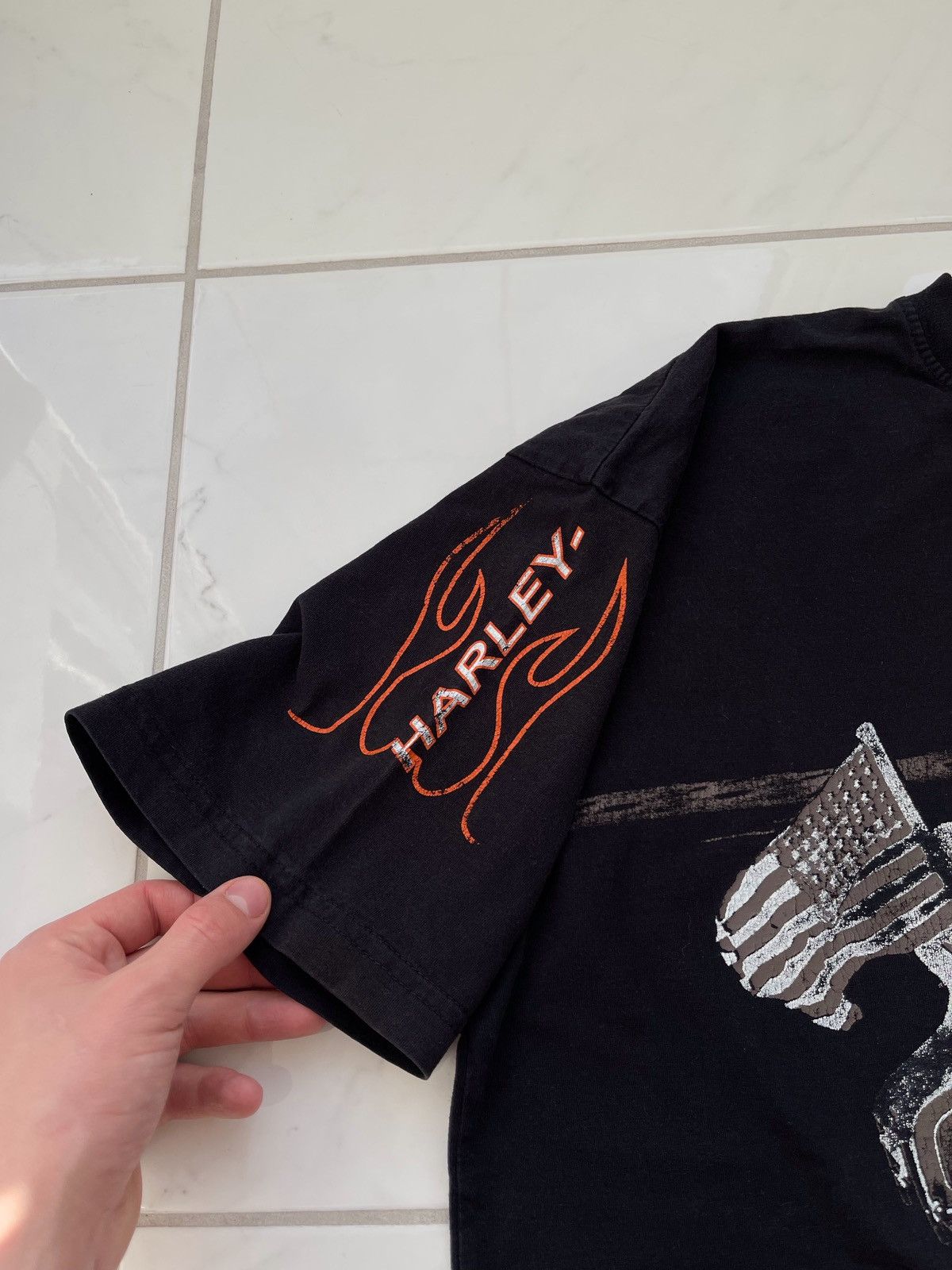 Harley Davidson × Vintage Vintage 90’s Harley Davidson Tee Bike Racing Size US XL / EU 56 / 4 - 3 Thumbnail