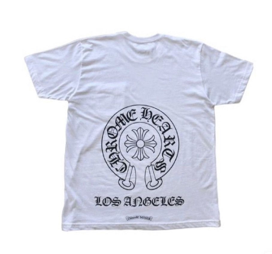 image of Chrome Hearts La Los Angeles Horseshoe Tee in White, Men's (Size 2XL)