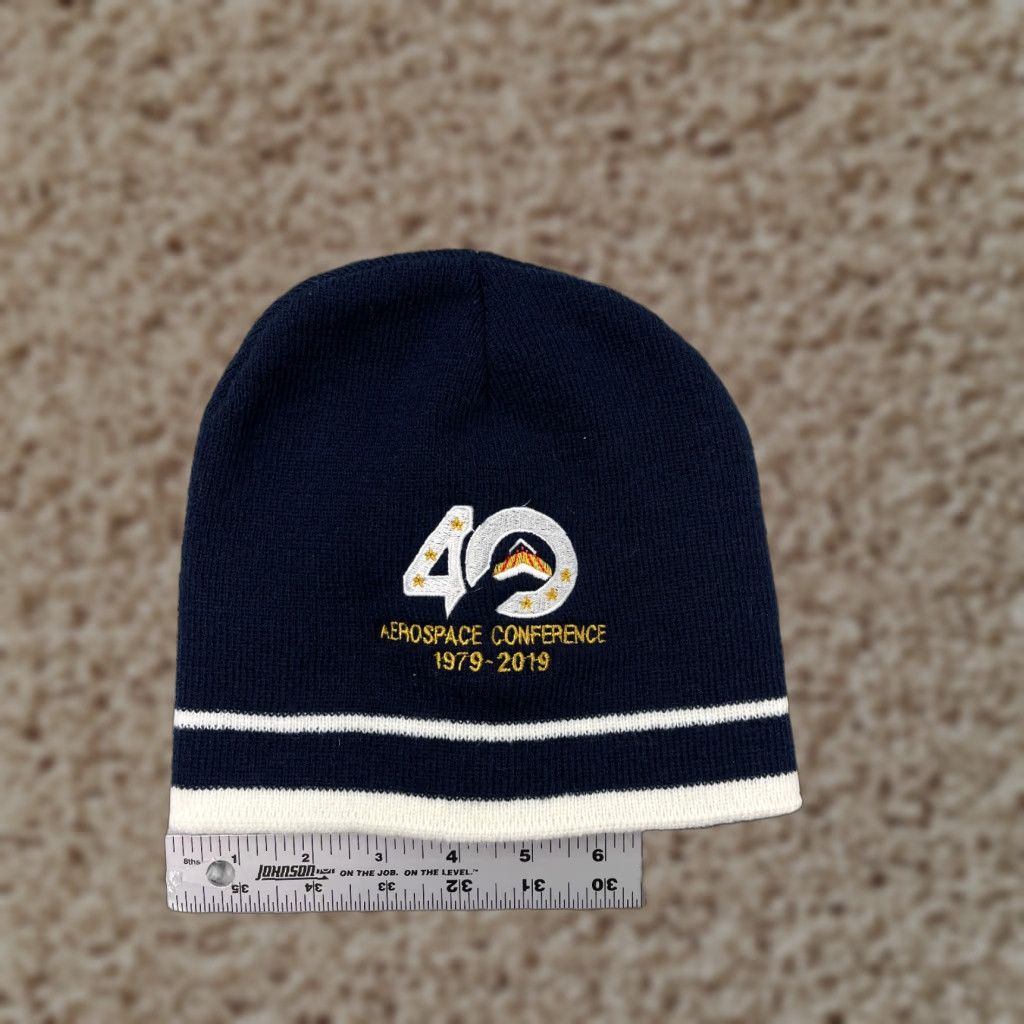 Vintage Aerospace Beanie Toque Adult One Size Blue White Yellow Knit Acrylic Hat Beanie Mens Ski Pattern Solid Black Size ONE SIZE - 1 Thumbnail