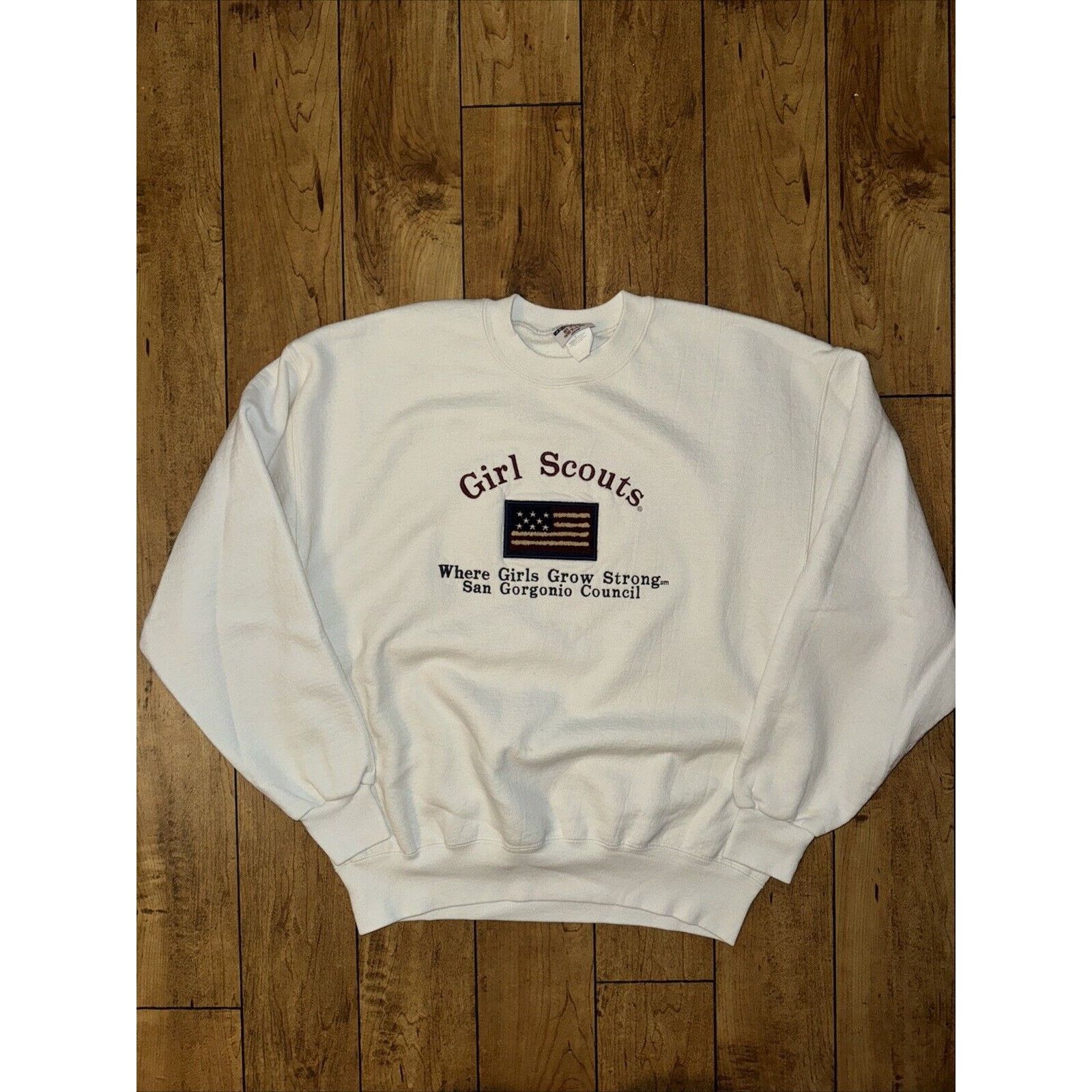 Japanese Brand × Vintage Vintage Girl Scouts Crewneck Sweatshirt White Large 22x26 Size L / US 10 / IT 46 - 1 Thumbnail