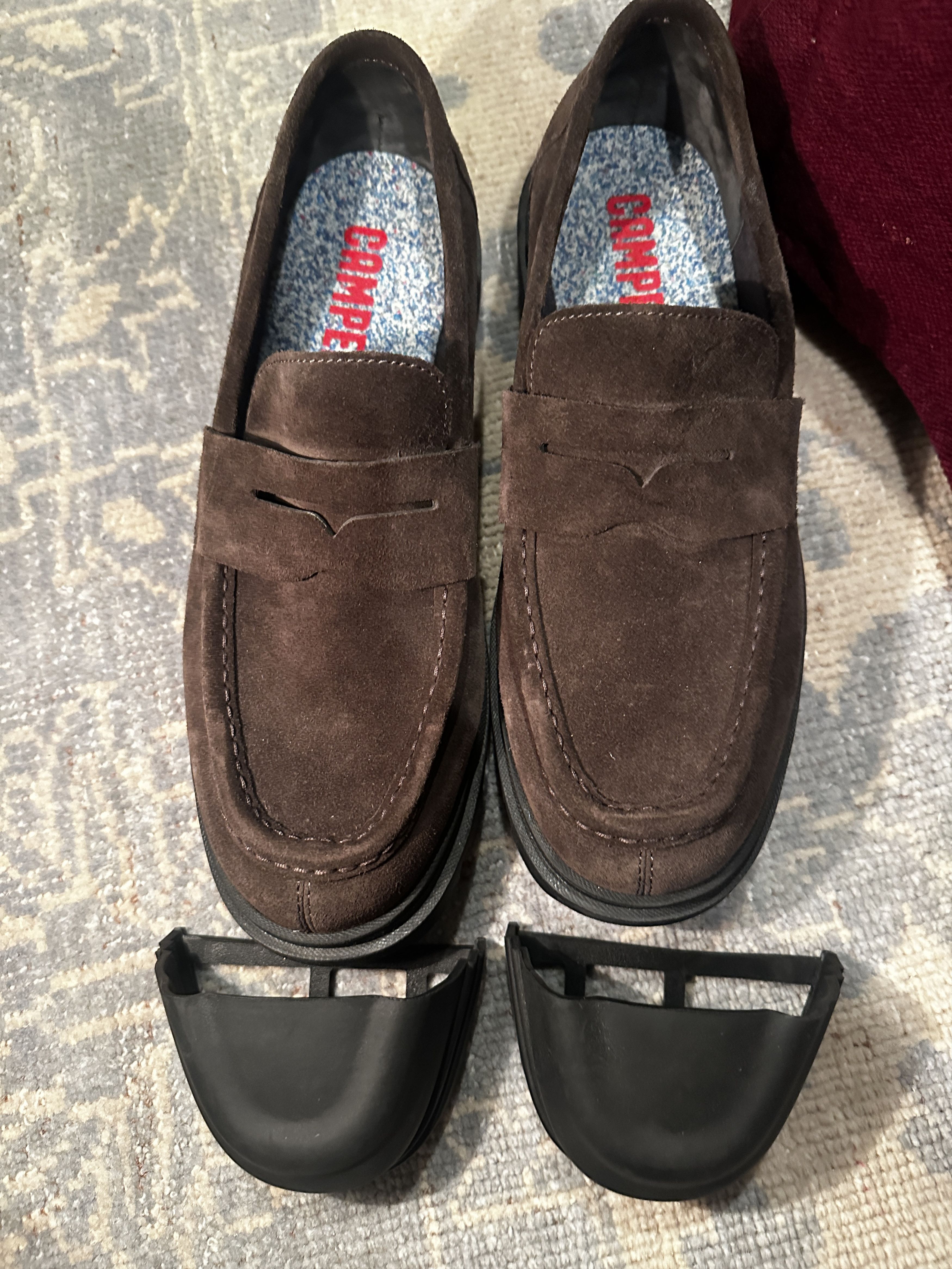 Camper Brown suede penny loafers w/ toe caps Size US 11.5 / EU 44-45 - 10 Thumbnail