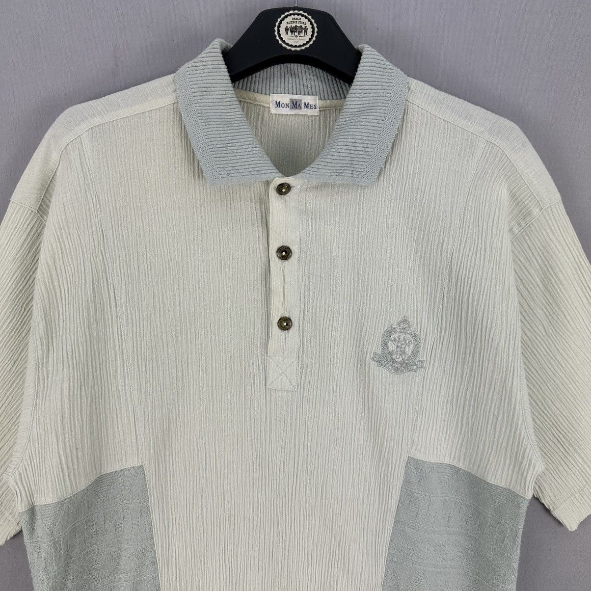 Japanese Brand Vintage 80's Pleated Polo Shirt Short Sleeve by Mon Ma Mes Size US M / EU 48-50 / 2 - 7 Thumbnail