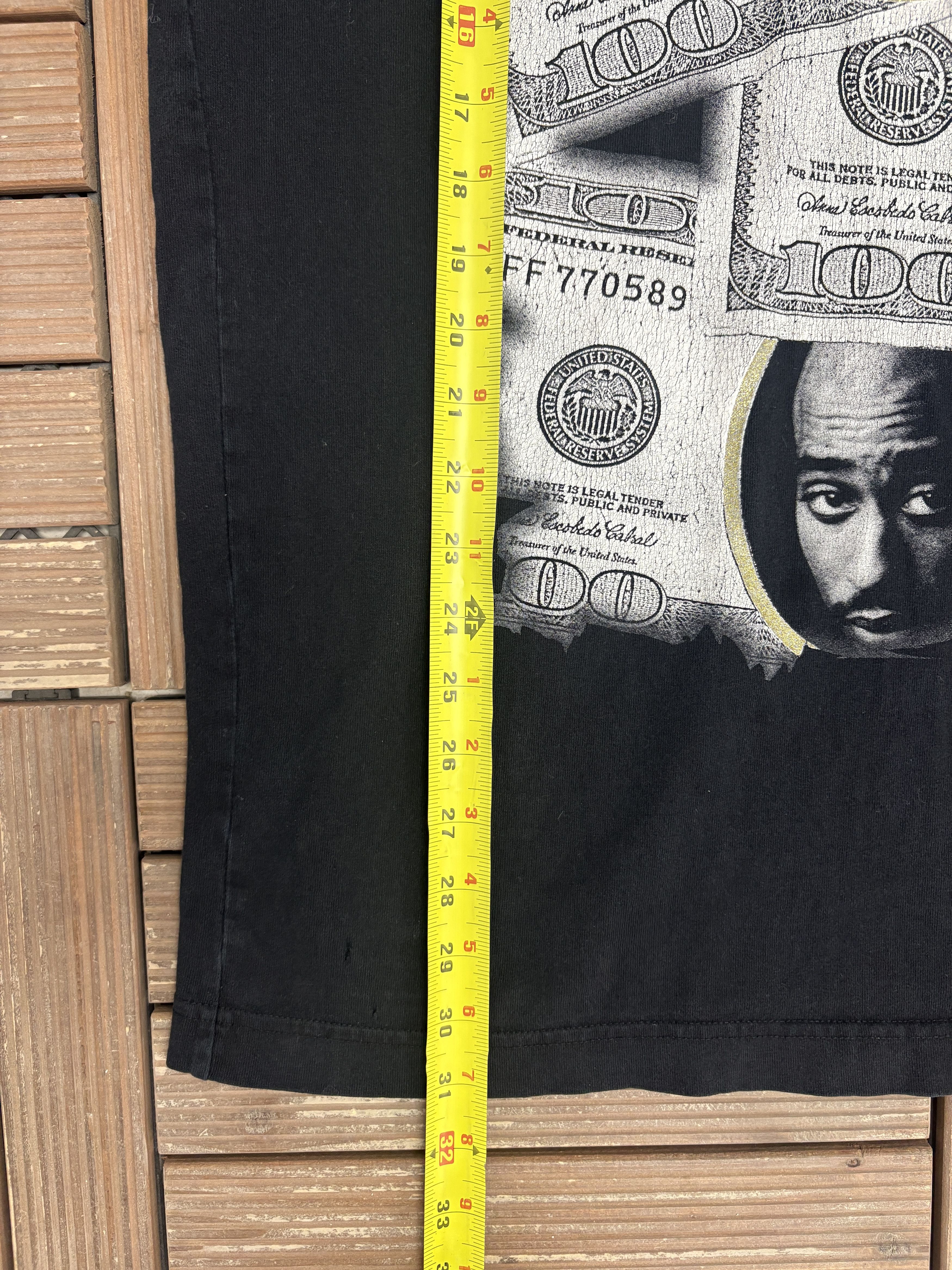 Vintage 2Pac Money Vintage Black T-Shirt Tee Size US XL / EU 56 / 4 - 7 Thumbnail