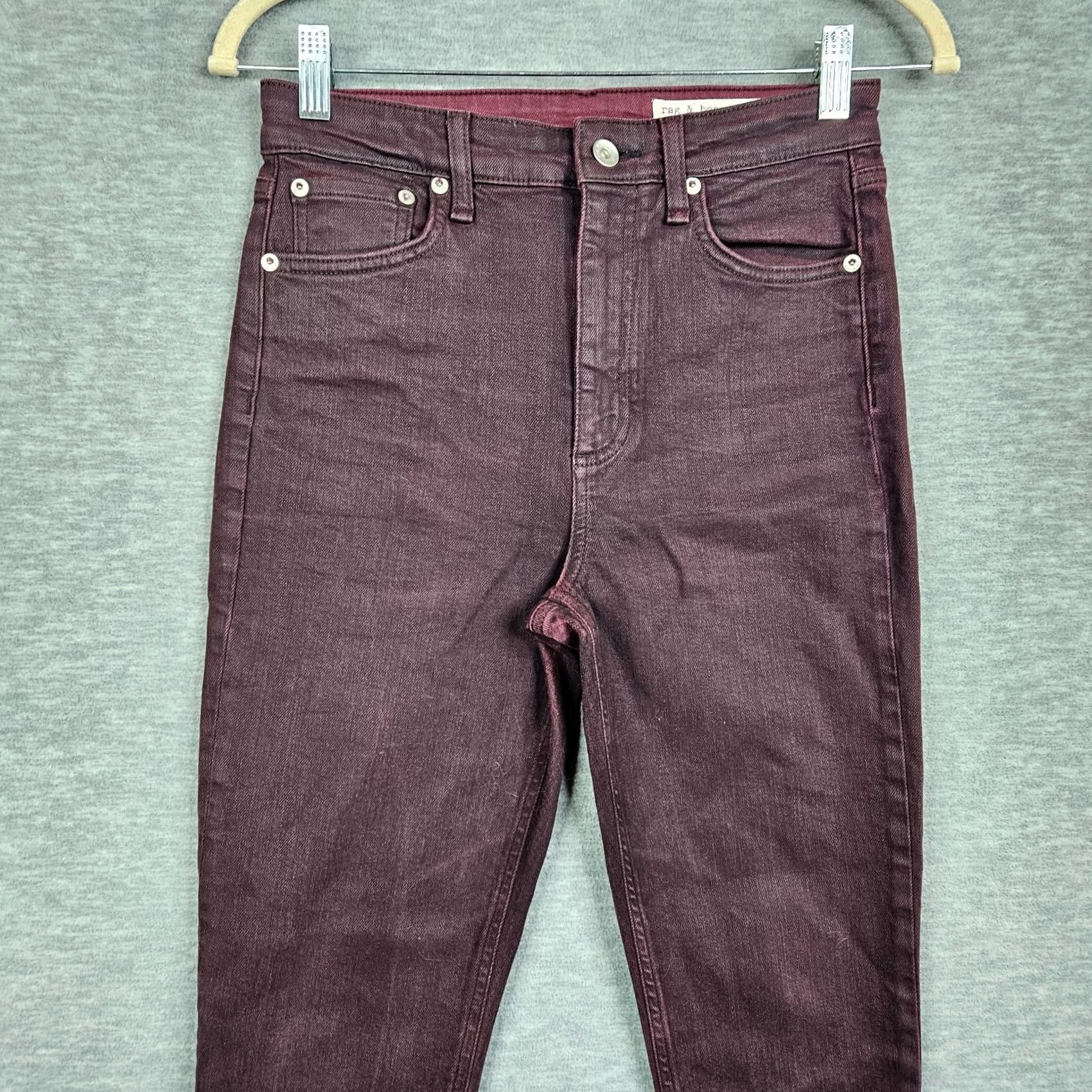 Rag & Bone rag & bone Women's Jeans Size 27 Skinny Denim Purple High-Rise Coated 5-Pocket Regular Rise Vintage: No Size 27" / US 4 / IT 40 - 3 Thumbnail