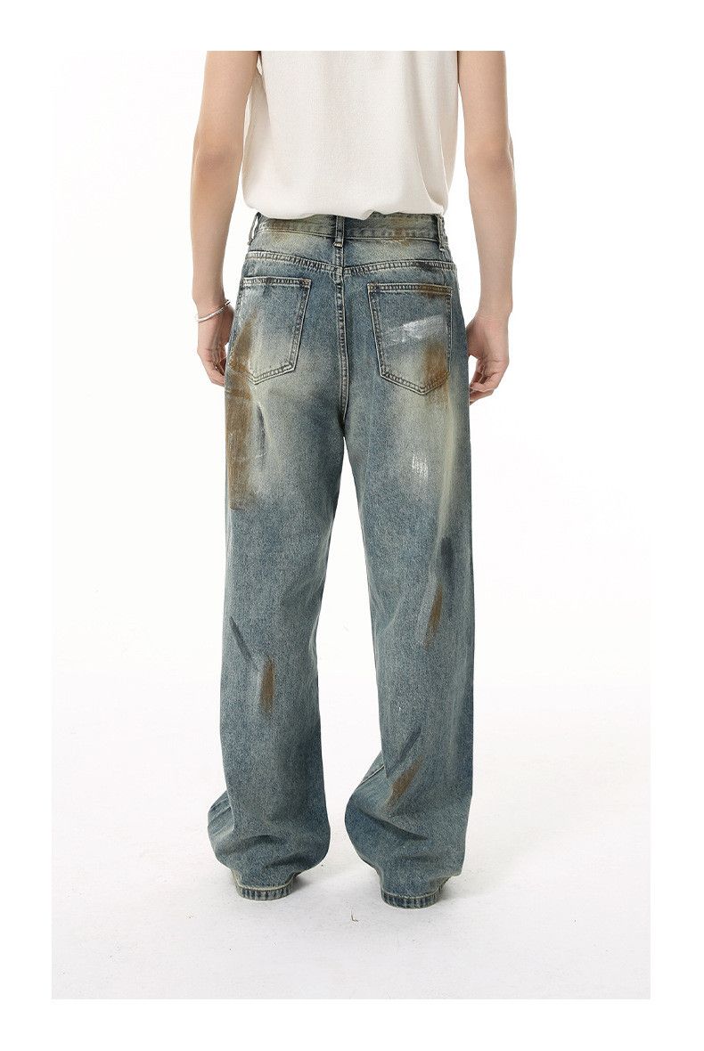 Vintage Street-style distressed graffiti print washed jeans Size US 32 / EU 48 - 5 Thumbnail