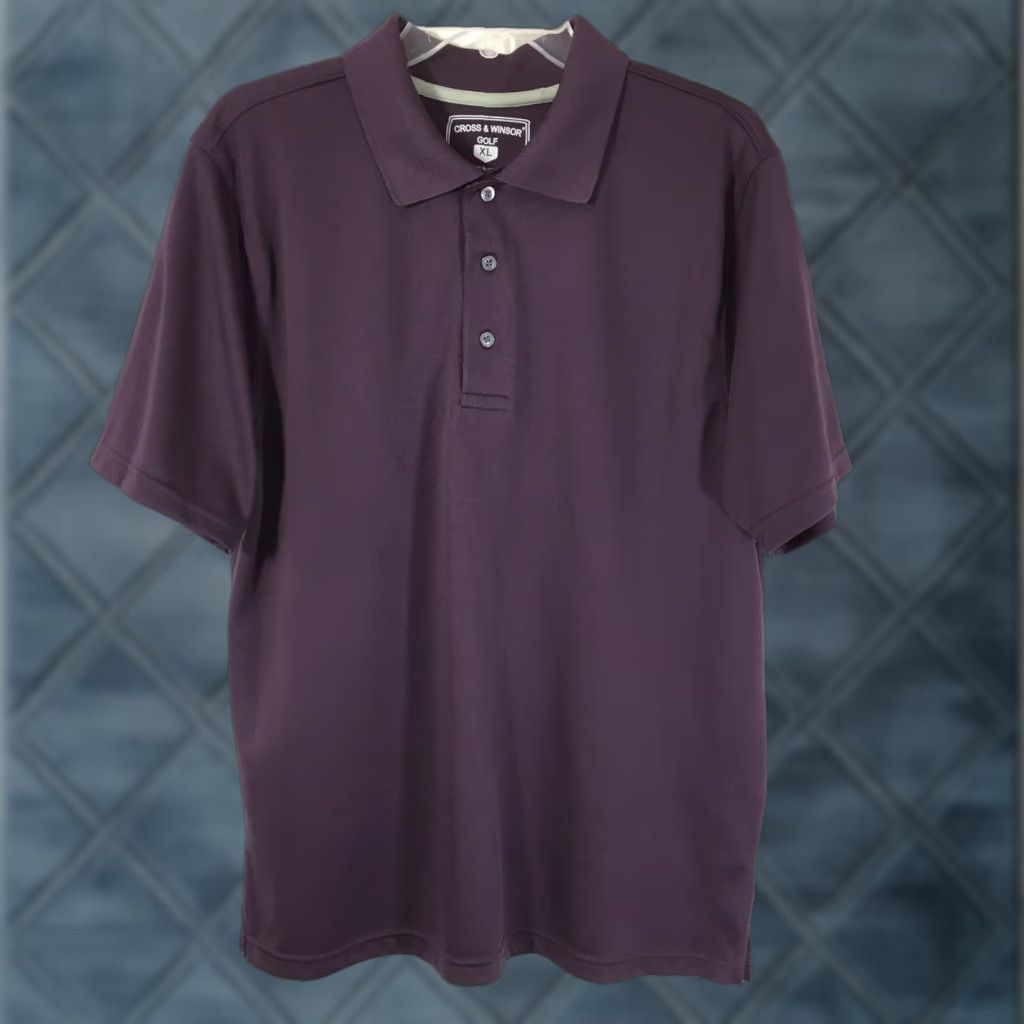 Vintage Cross & Winsor Golf Polo Shirt Mens XL Purple Short Sleeve Size US XL / EU 56 / 4 - 1 Thumbnail