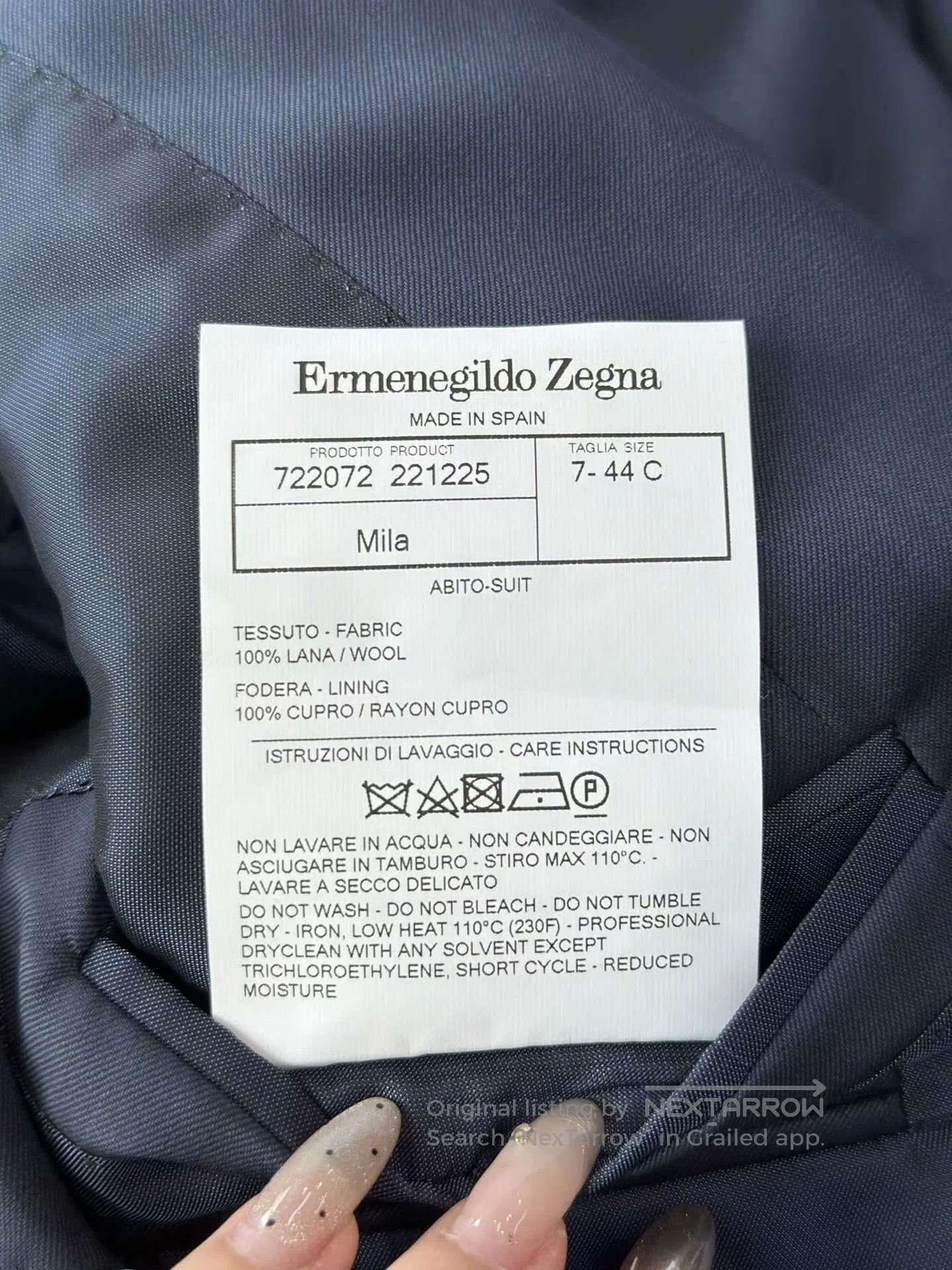 Ermenegildo Zegna Ermenegildo Zegna Navy Wool Suit. Size US S / EU 44-46 / 1 - 5 Thumbnail