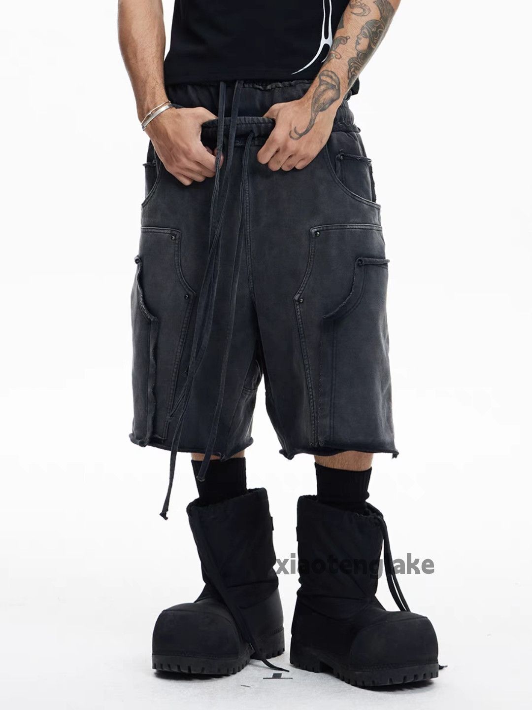 Designer Unisex outdoor sports loose baggy faded cargo shorts Size US 36 / EU 52 - 6 Thumbnail