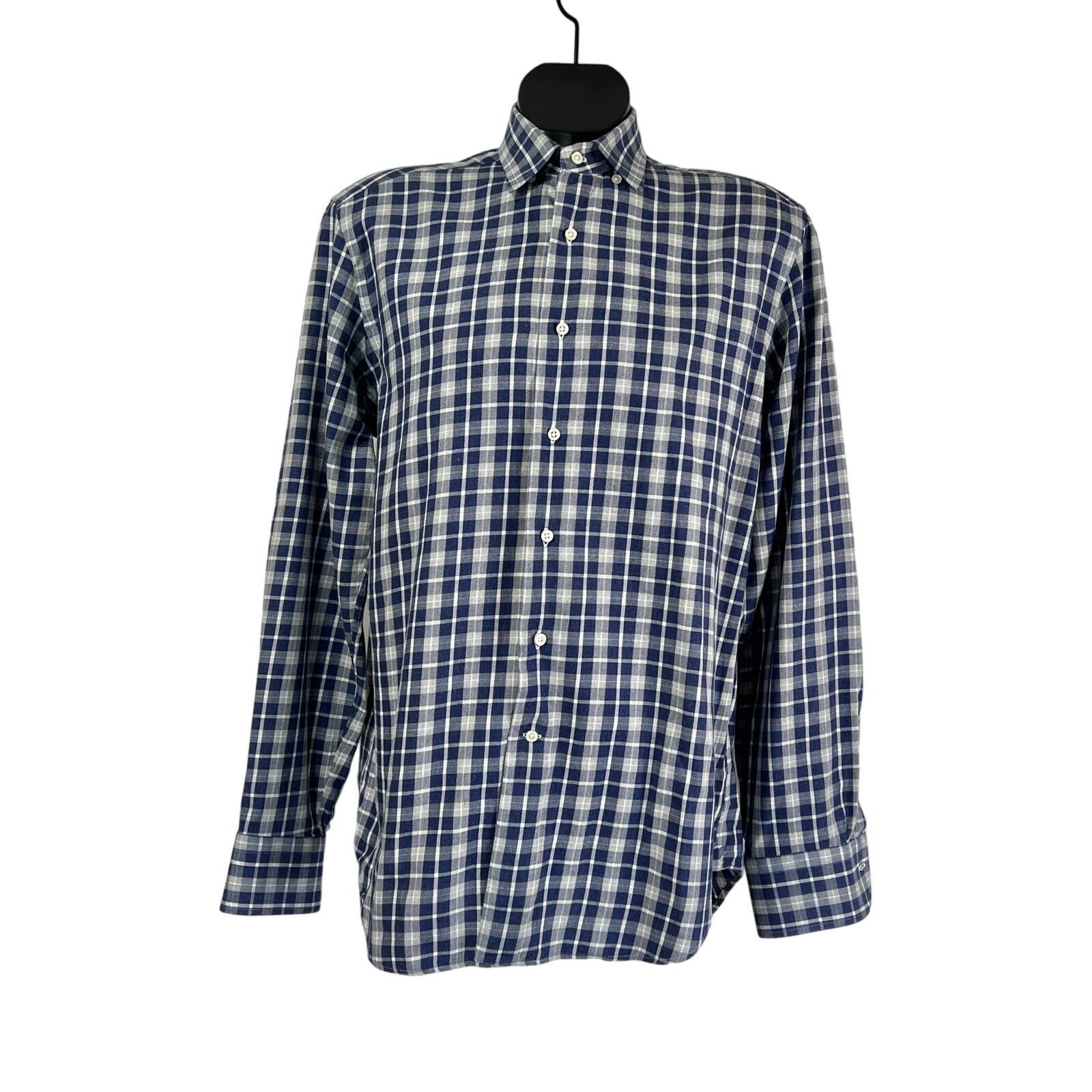Other Marc Allen Clothiers Plaid Button Up Shirt Blue Size US M / EU 48-50 / 2 - 1 Thumbnail