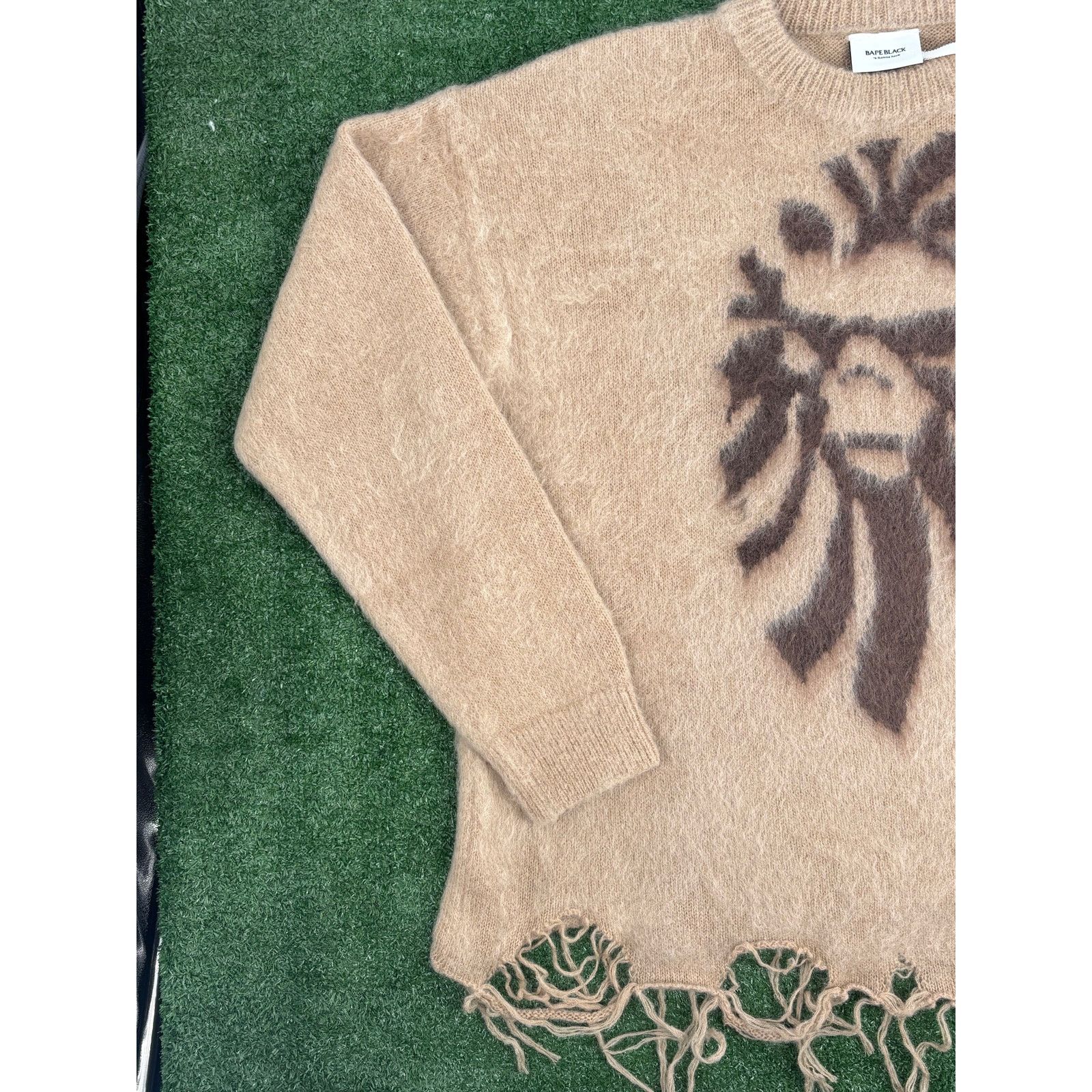 Bape BAPE Black Japan Distress Knitted Sweater Light Beige XL Size US XL / EU 56 / 4 - 4 Thumbnail